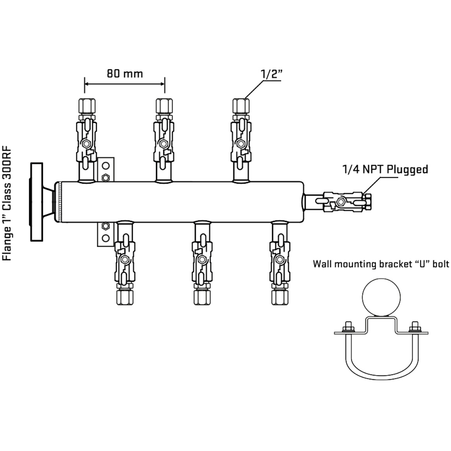 M5F1A050221 Manifolds Stainless Steel Double Sided