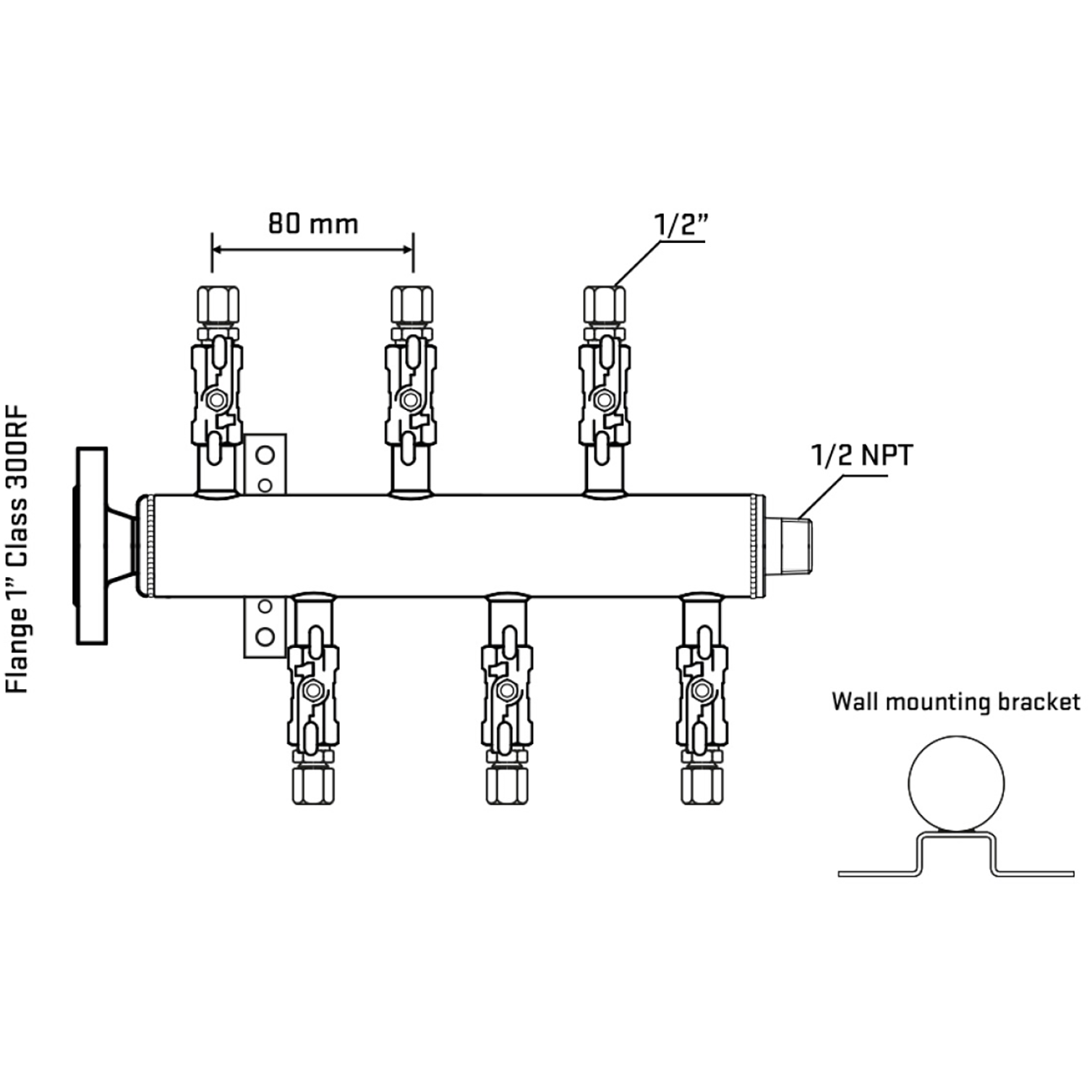 M5F1A050232 Manifolds Stainless Steel Double Sided