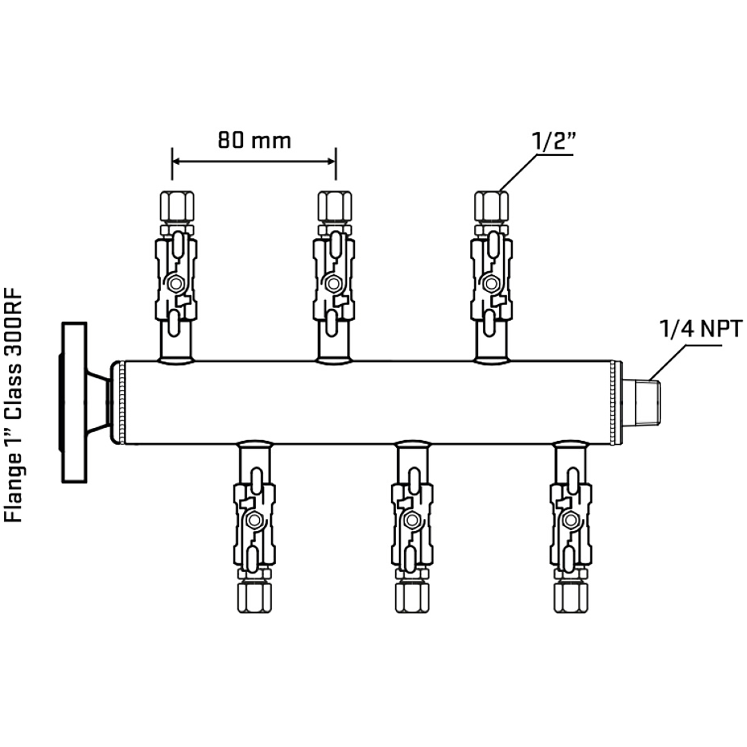 M5F1A050240 Manifolds Stainless Steel Double Sided