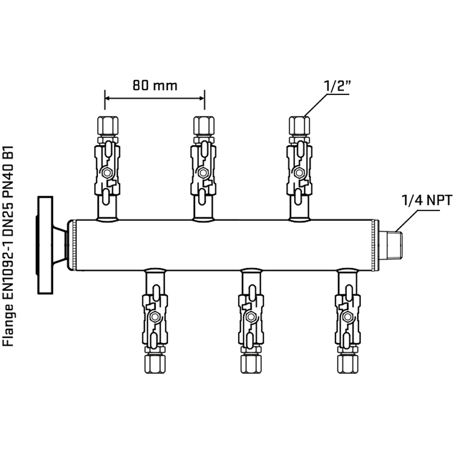 M5F1A050340 Manifolds Stainless Steel Double Sided