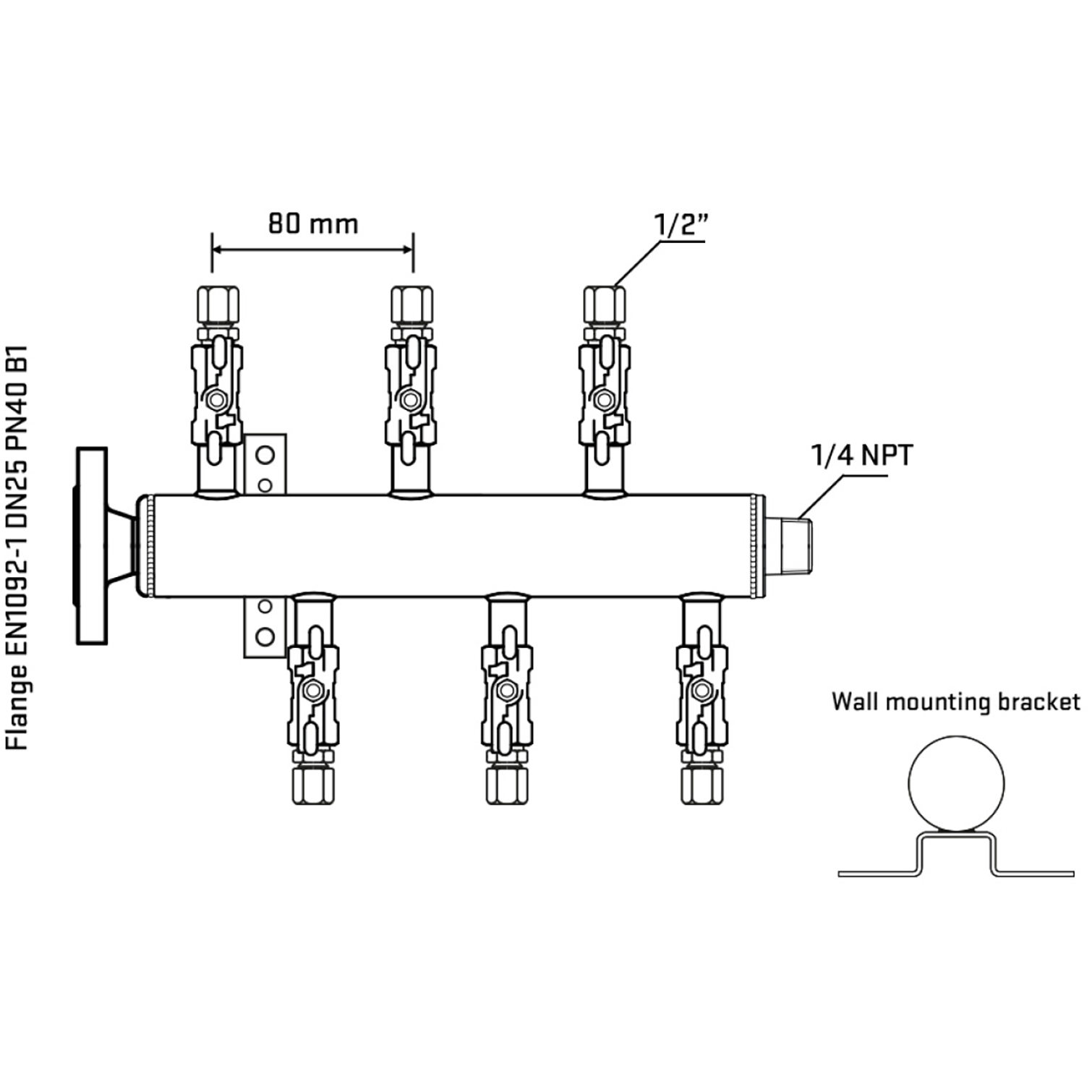 M5F1A050342 Manifolds Stainless Steel Double Sided