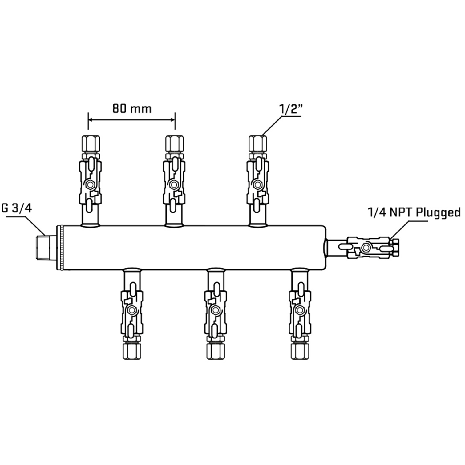 M5F1A050420 Manifolds Stainless Steel Double Sided