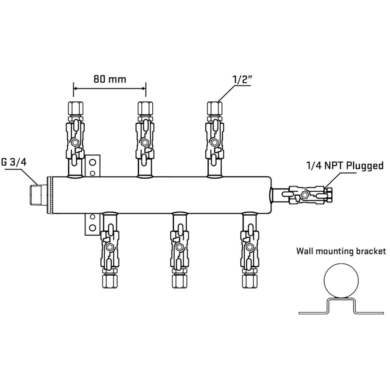 M5F1A050422 Manifolds Stainless Steel Double Sided