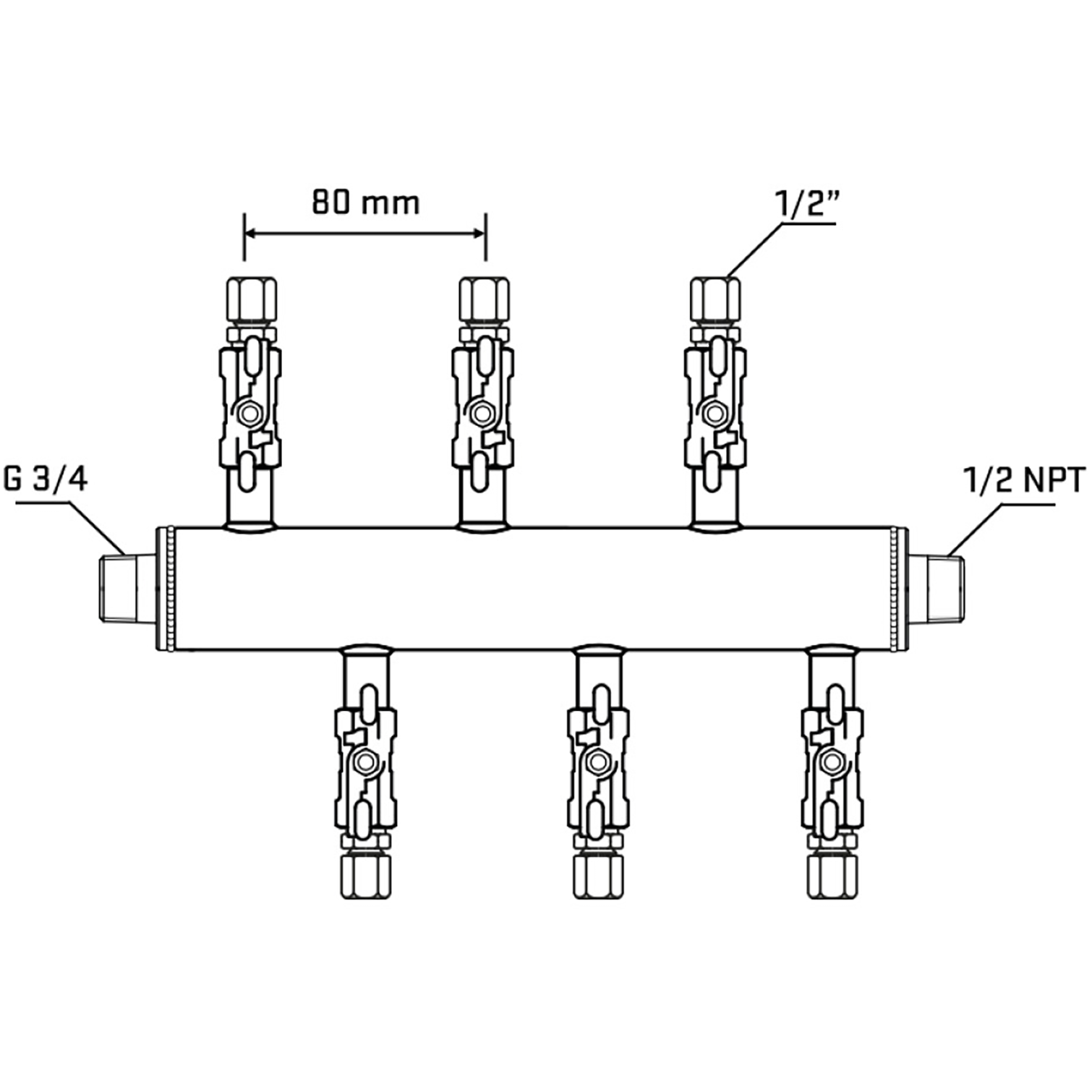 M5F1A050430 Manifolds Stainless Steel Double Sided