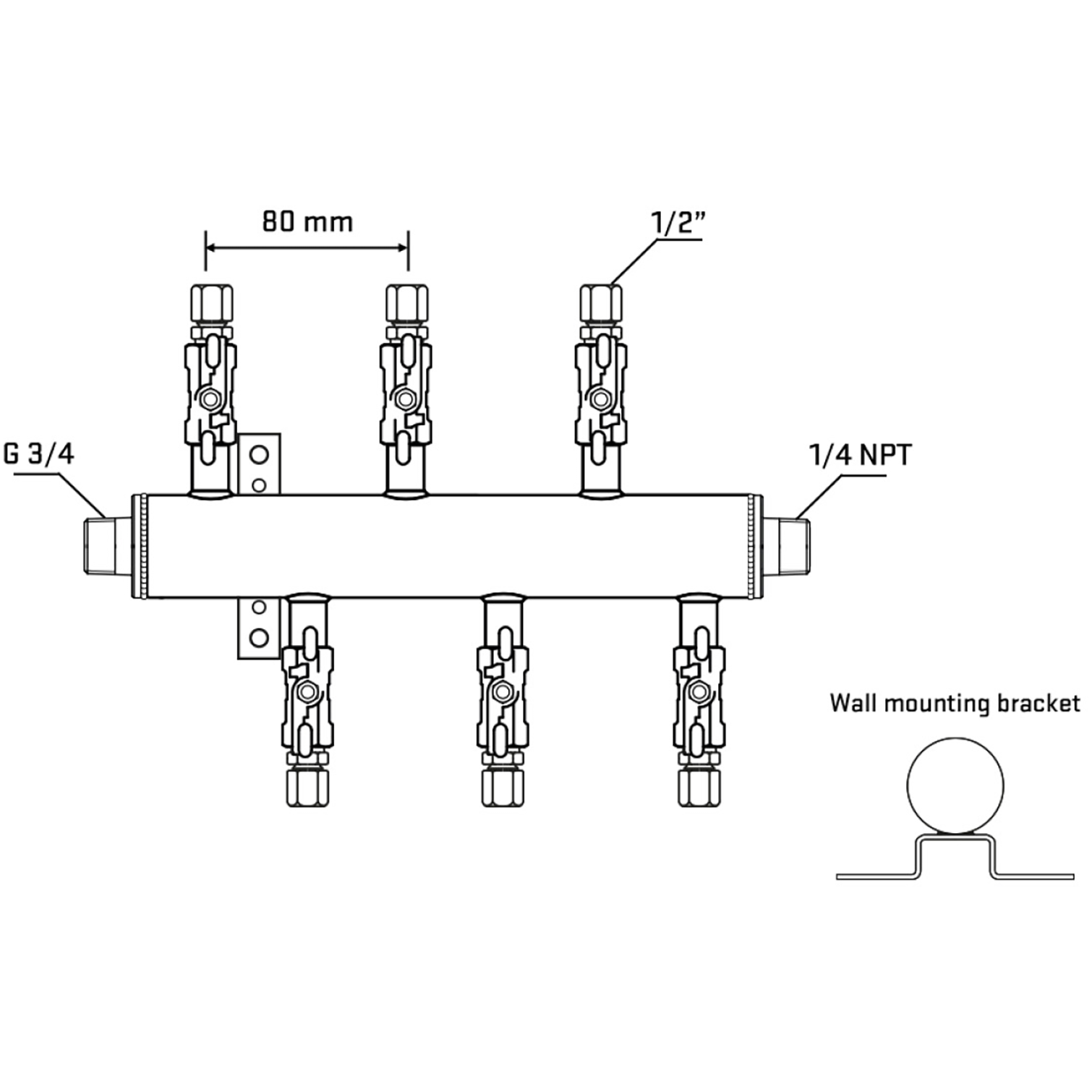 M5F1A050442 Manifolds Stainless Steel Double Sided