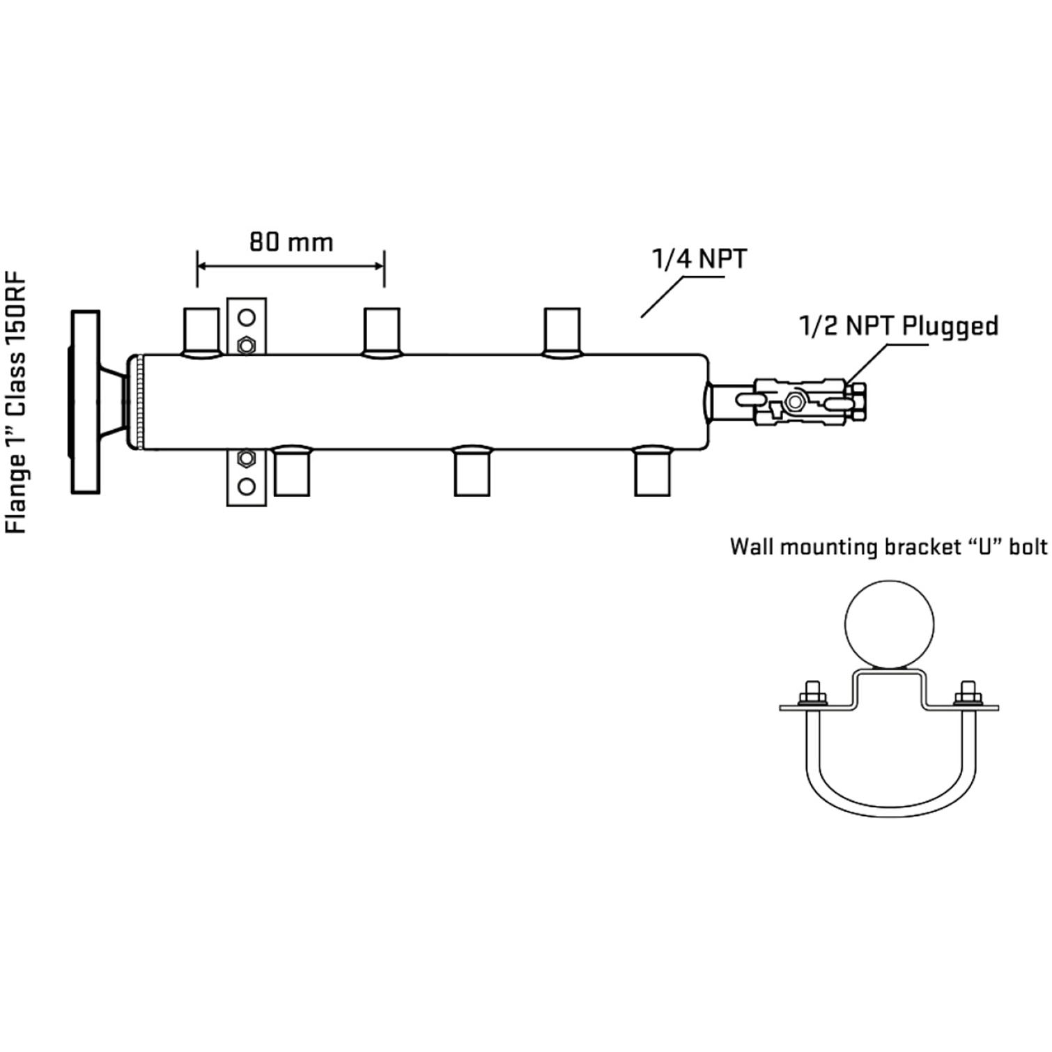 M5F1A070111 Manifolds Stainless Steel Double Sided