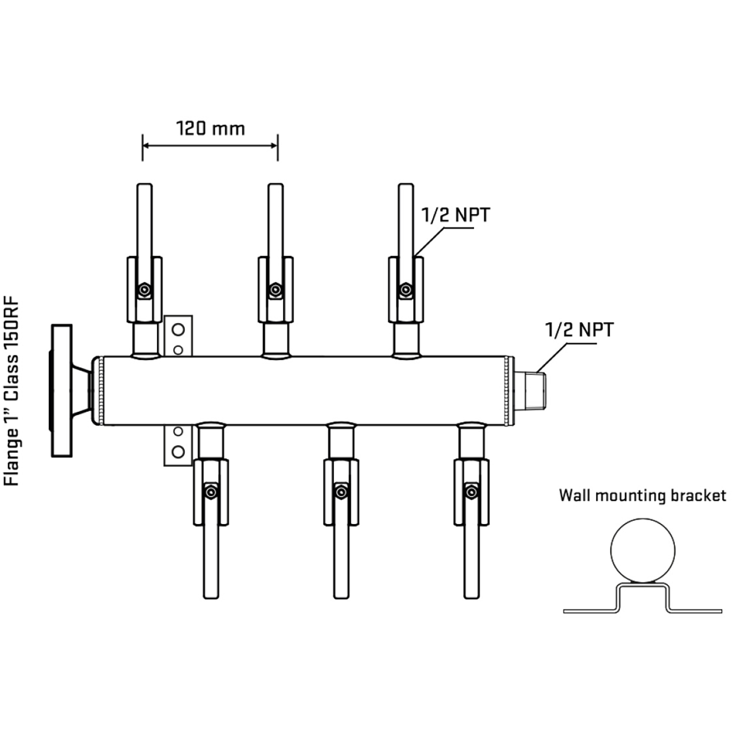 M5F1B080132 Manifolds Stainless Steel Double Sided