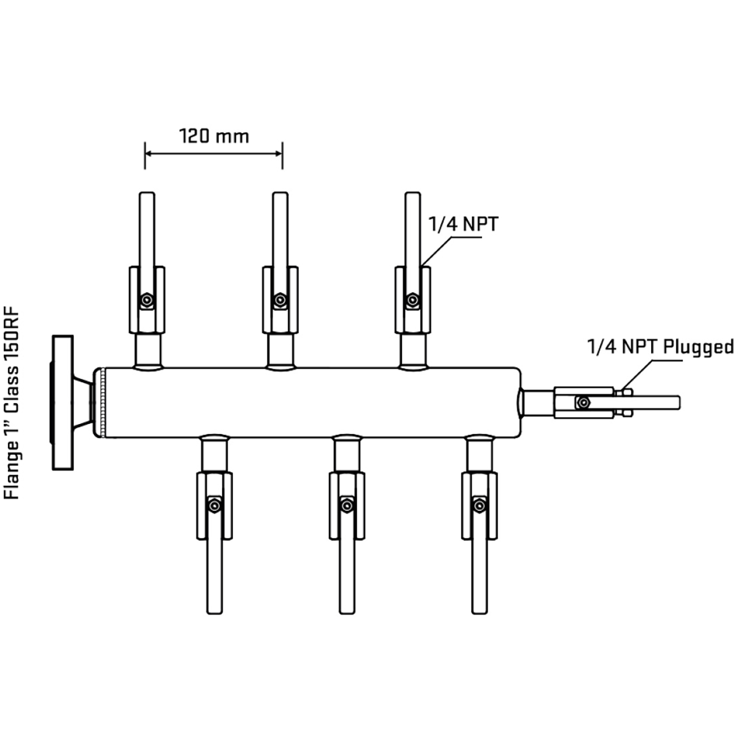 M5F1B090120 Manifolds Stainless Steel Double Sided