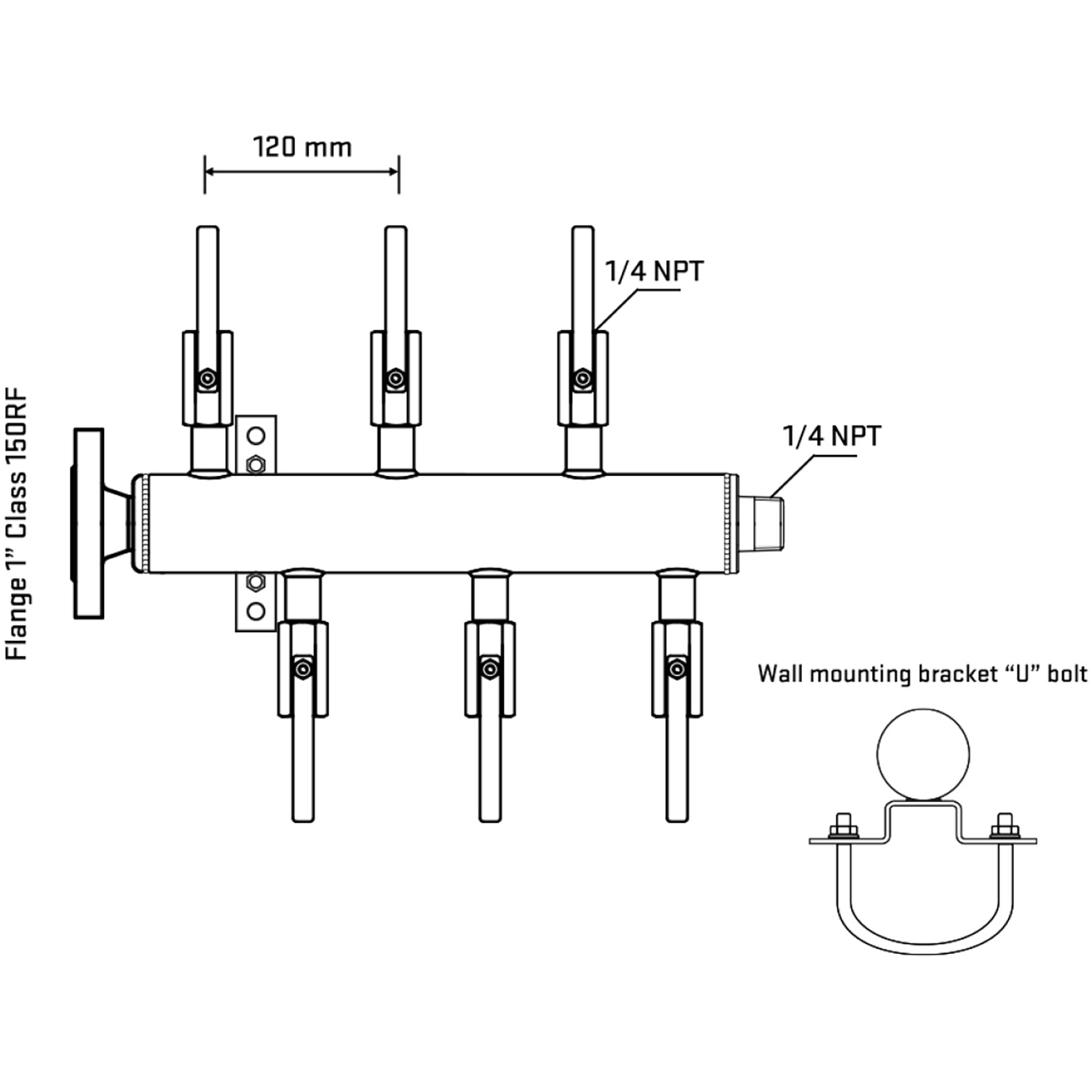 M5F1B090141 Manifolds Stainless Steel Double Sided