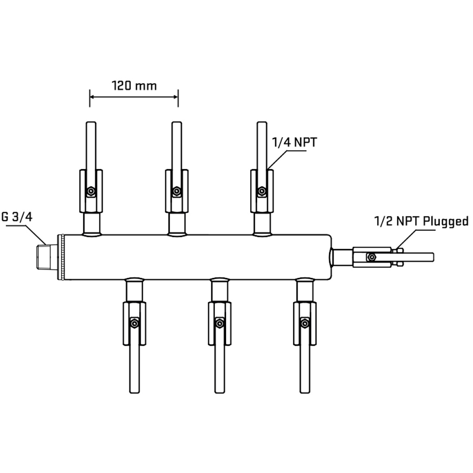 M5F1B090410 Manifolds Stainless Steel Double Sided