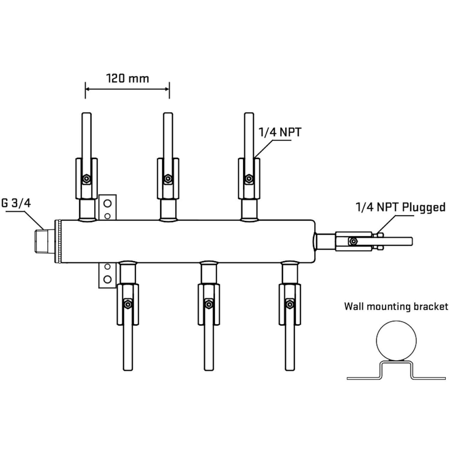 M5F1B090422 Manifolds Stainless Steel Double Sided
