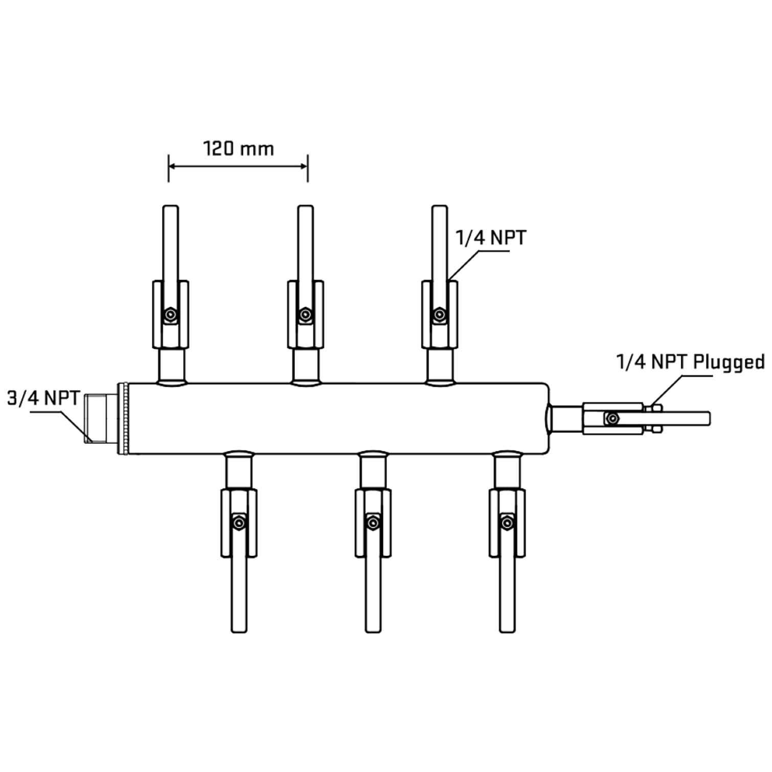 M5F1B091020 Manifolds Stainless Steel Double Sided