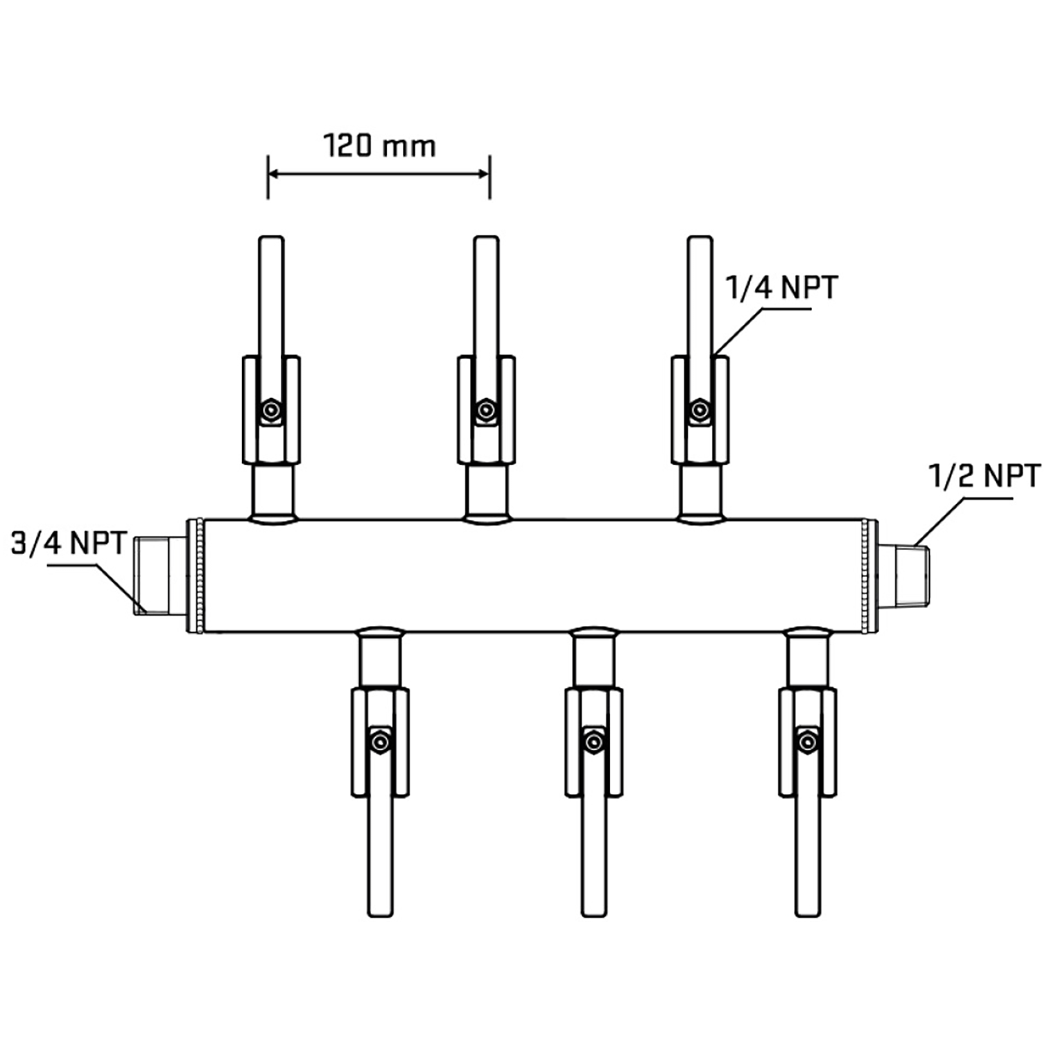 M5F1B091030 Manifolds Stainless Steel Double Sided
