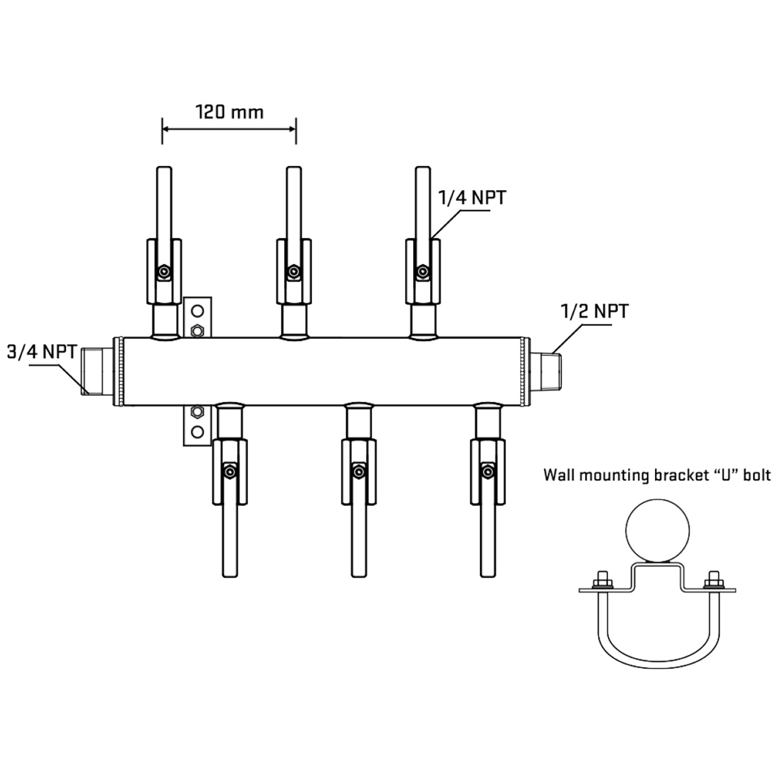 M5F1B091031 Manifolds Stainless Steel Double Sided