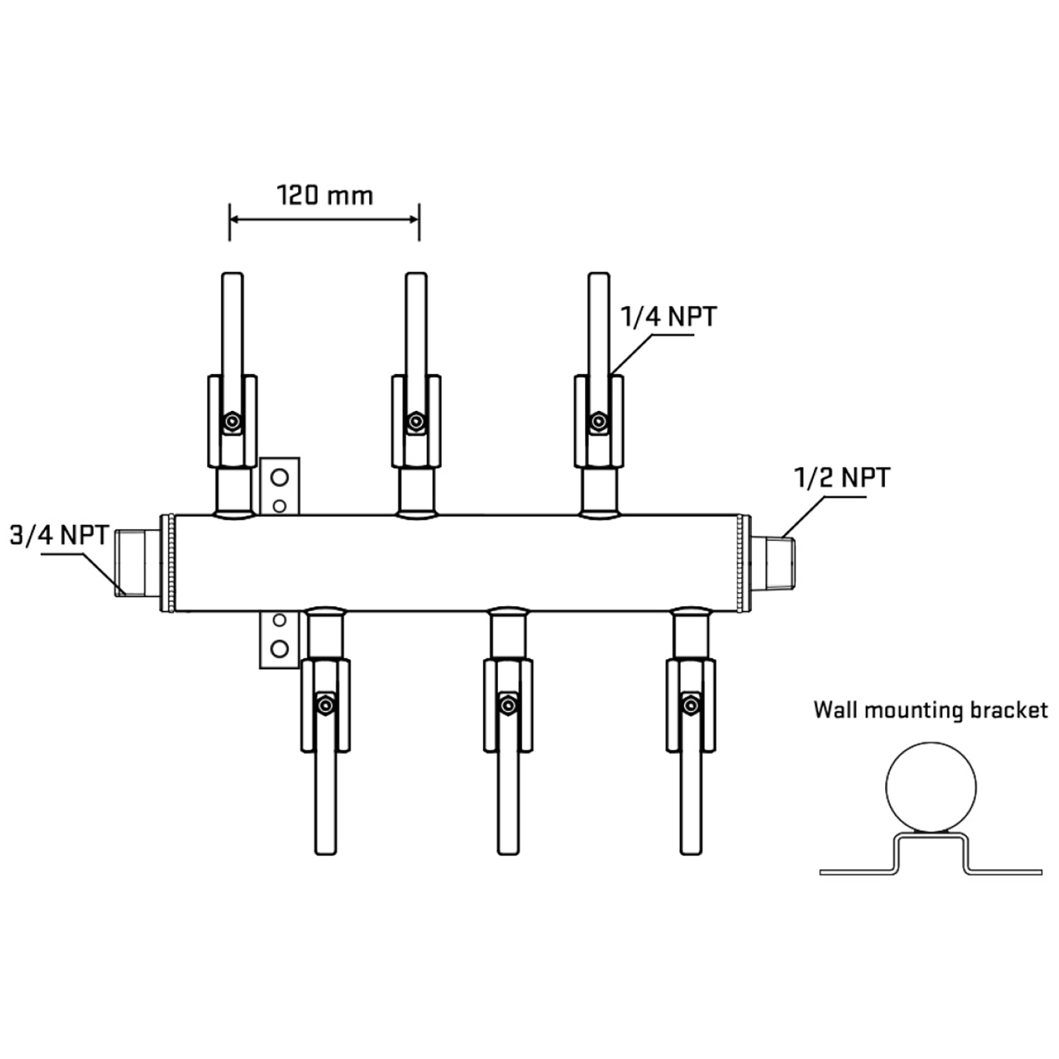 M5F1B091032 Manifolds Stainless Steel Double Sided