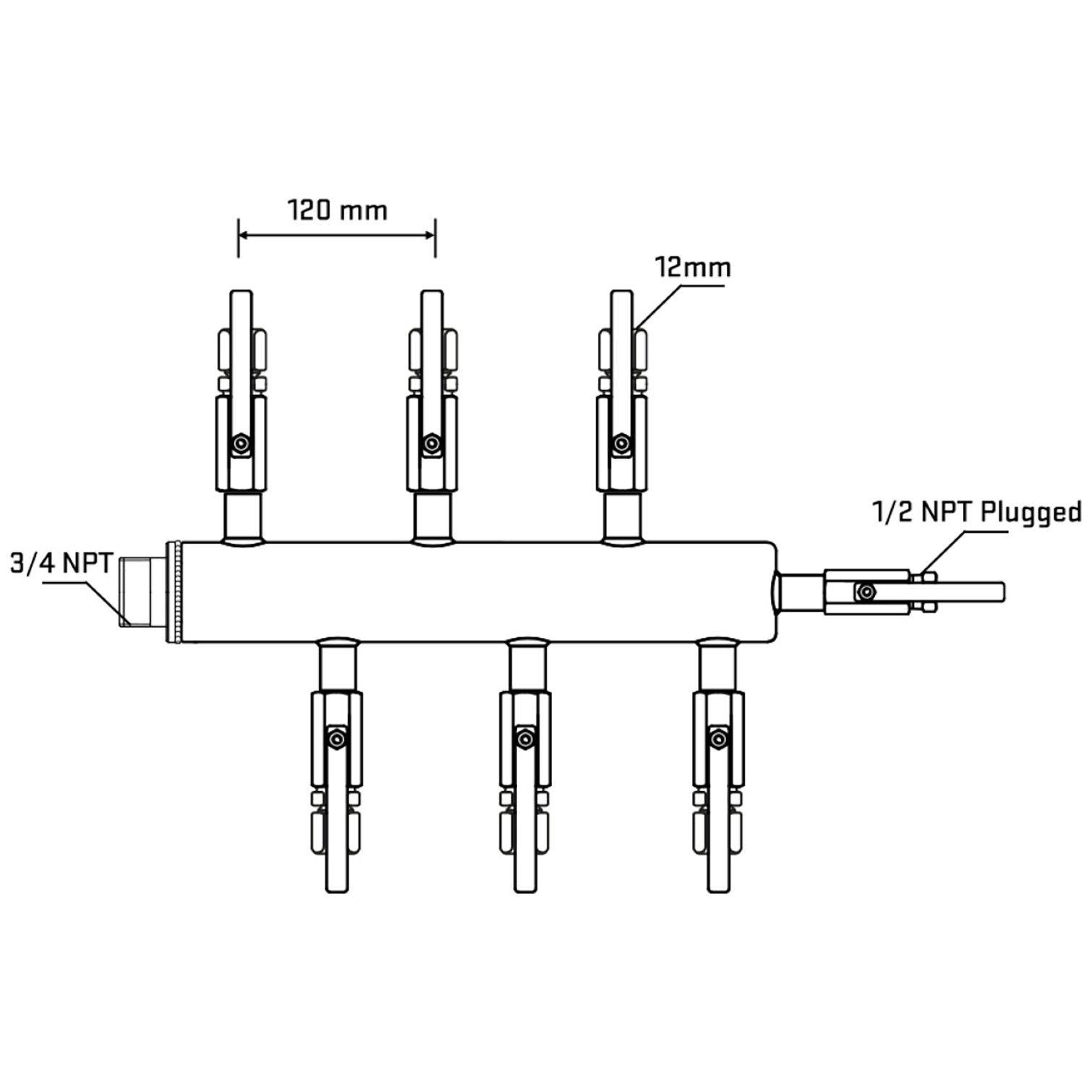 M5F1B101010 Manifolds Stainless Steel Double Sided