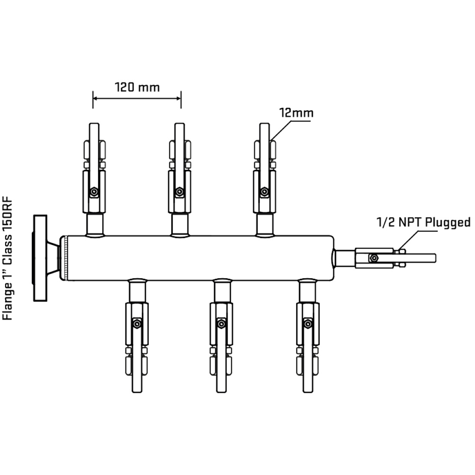 M5F1B110110 Manifolds Stainless Steel Double Sided