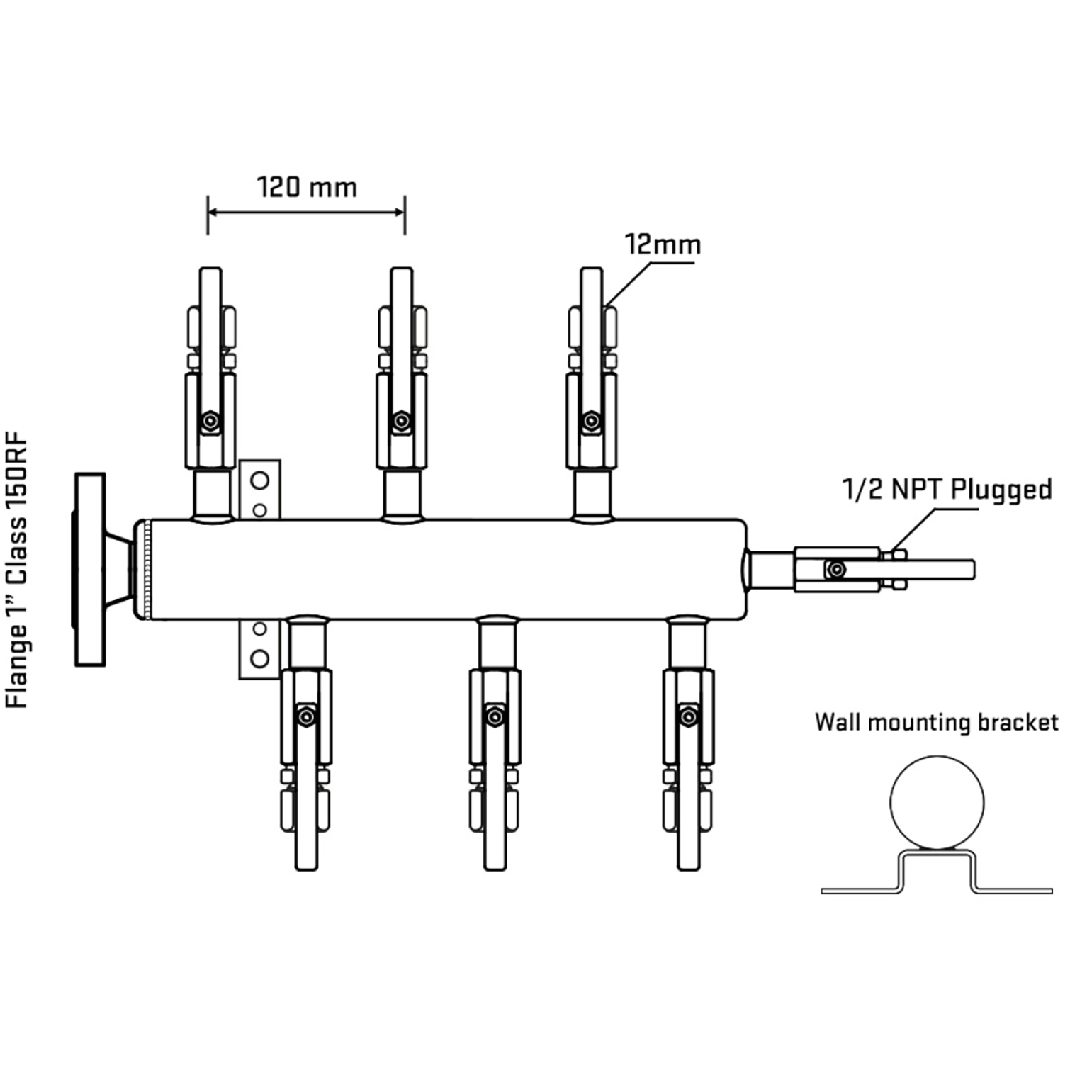 M5F1B110112 Manifolds Stainless Steel Double Sided