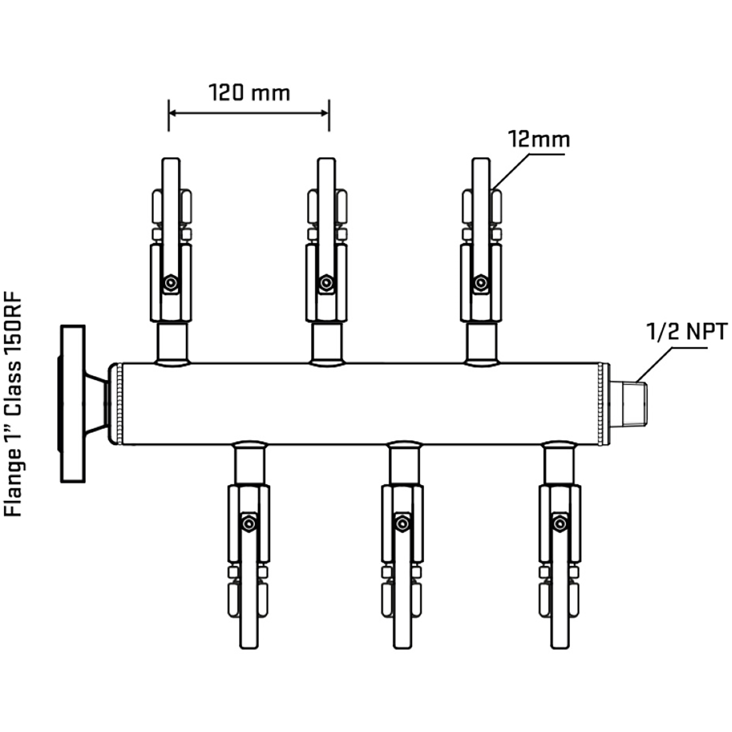 M5F1B110130 Manifolds Stainless Steel Double Sided