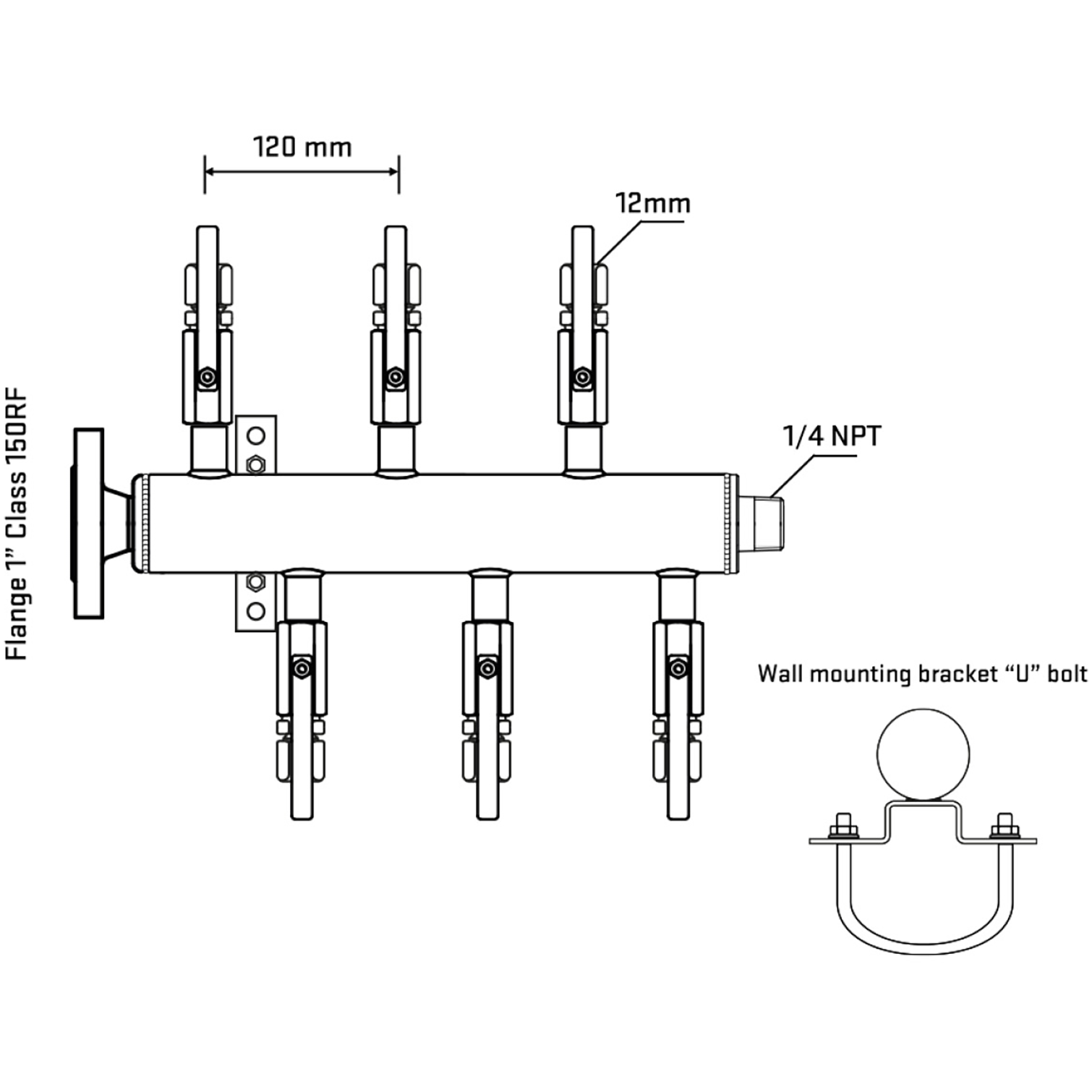 M5F1B110141 Manifolds Stainless Steel Double Sided
