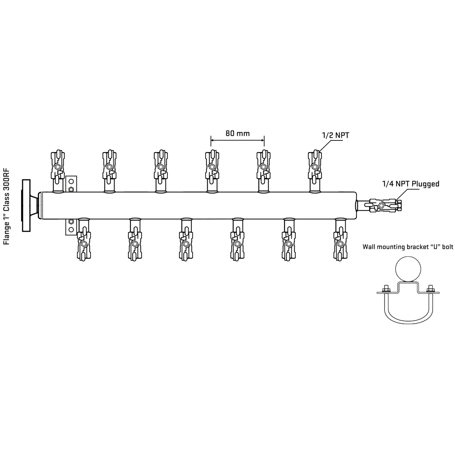 M5F2A010221 Manifolds Stainless Steel Double Sided