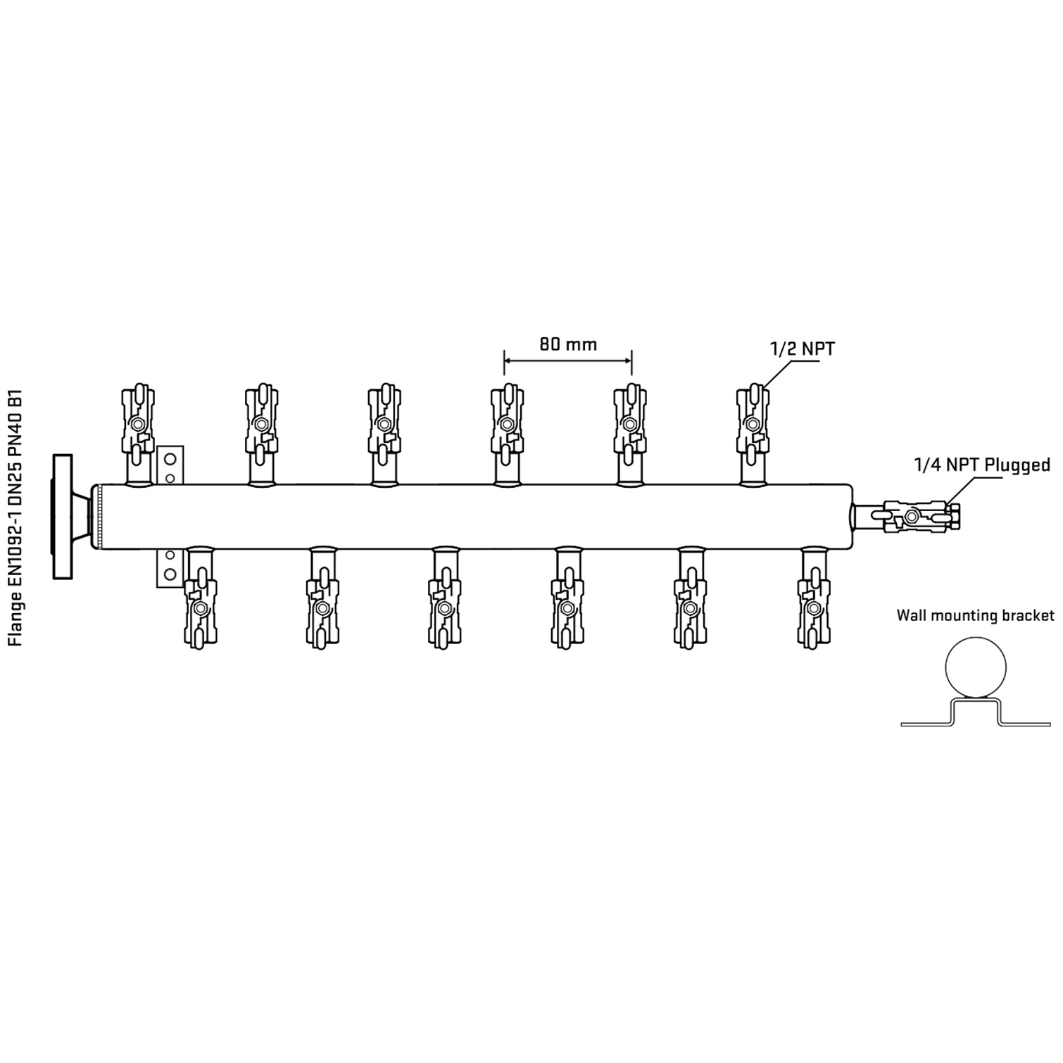 M5F2A010322 Manifolds Stainless Steel Double Sided