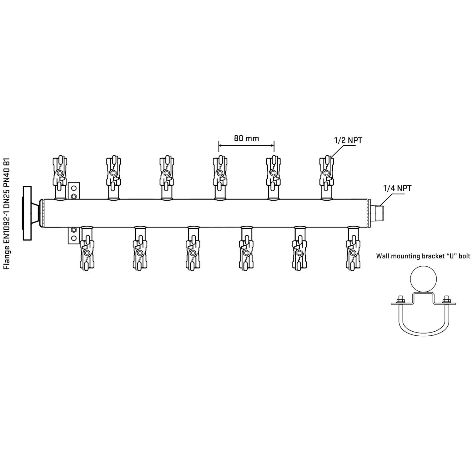 M5F2A010341 Manifolds Stainless Steel Double Sided