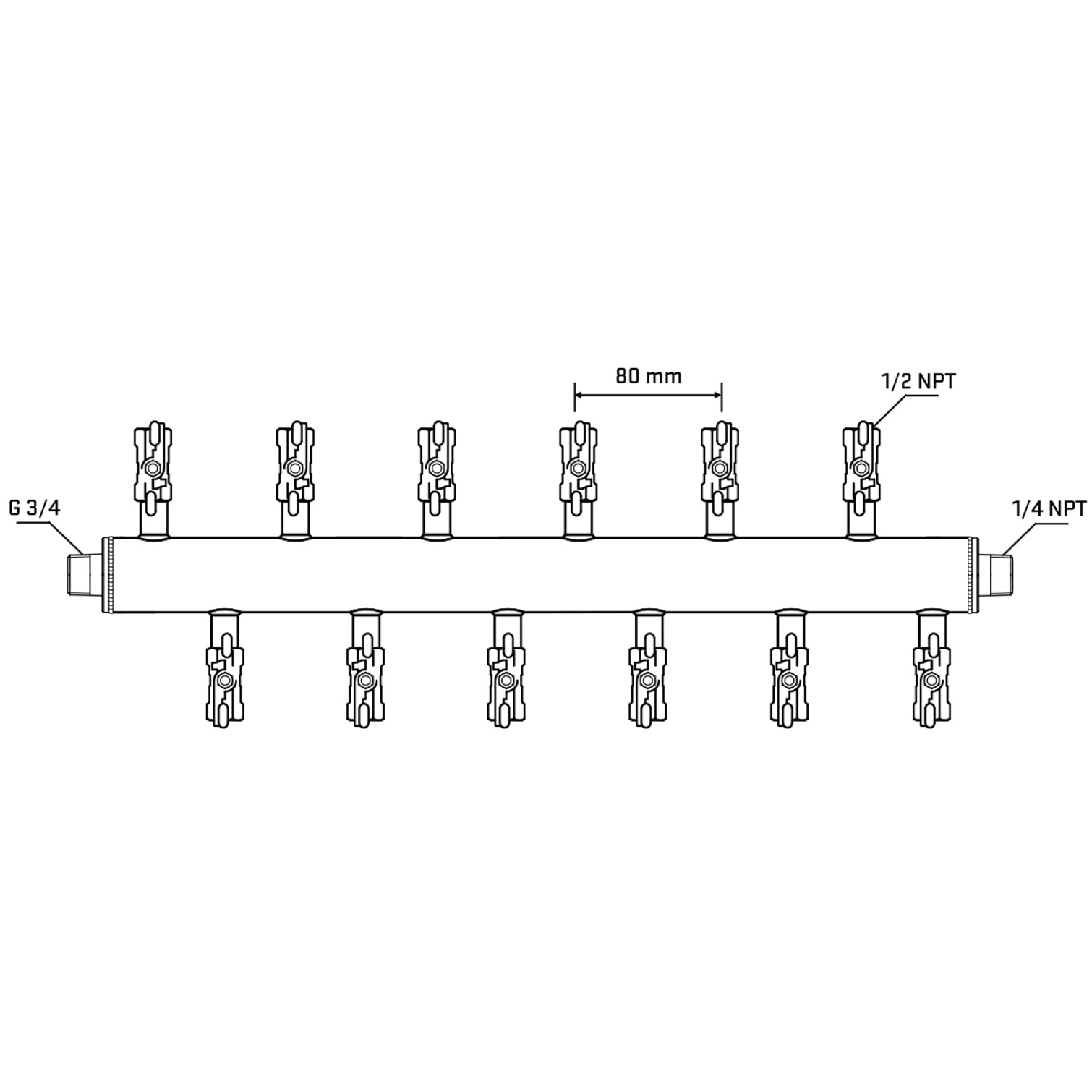 M5F2A010440 Manifolds Stainless Steel Double Sided