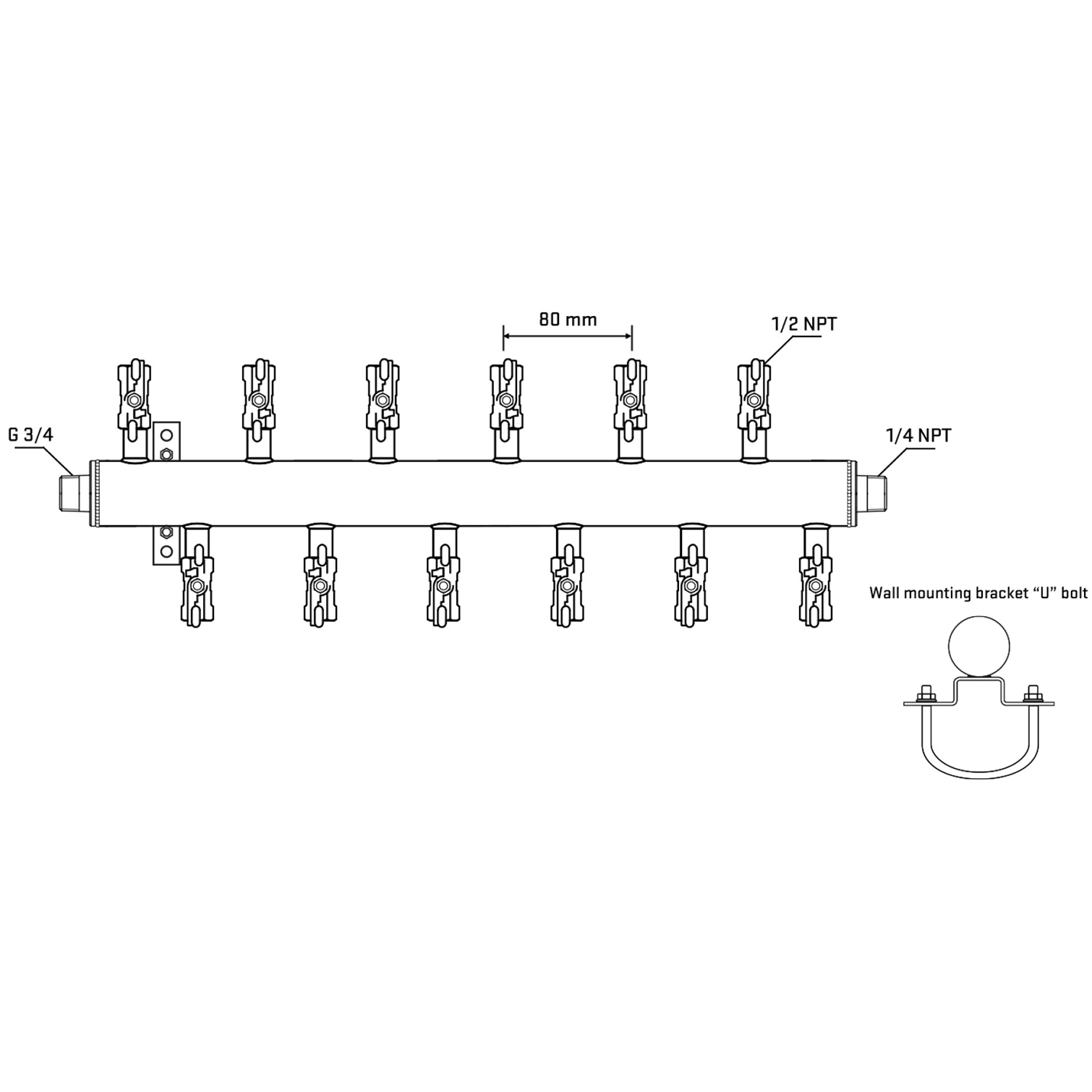 M5F2A010441 Manifolds Stainless Steel Double Sided