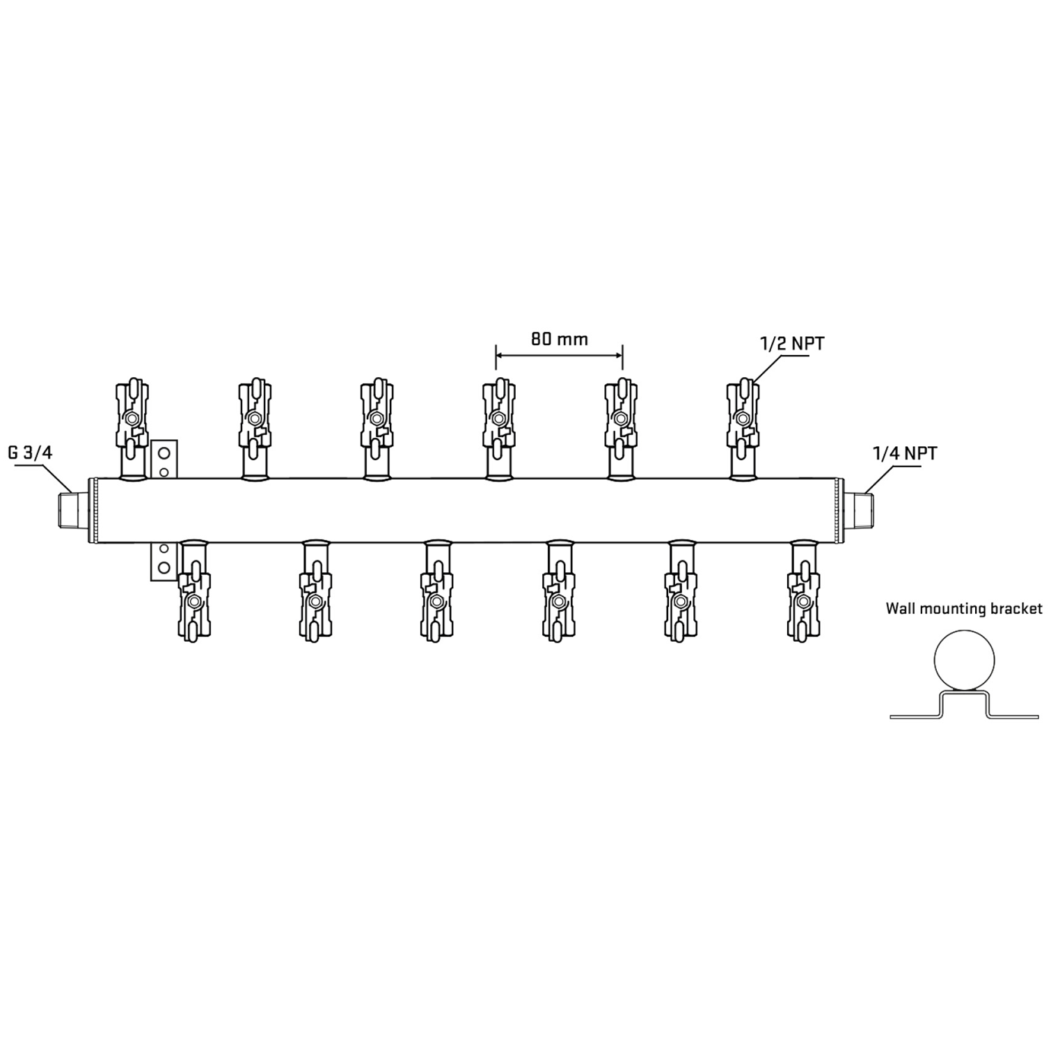 M5F2A010442 Manifolds Stainless Steel Double Sided