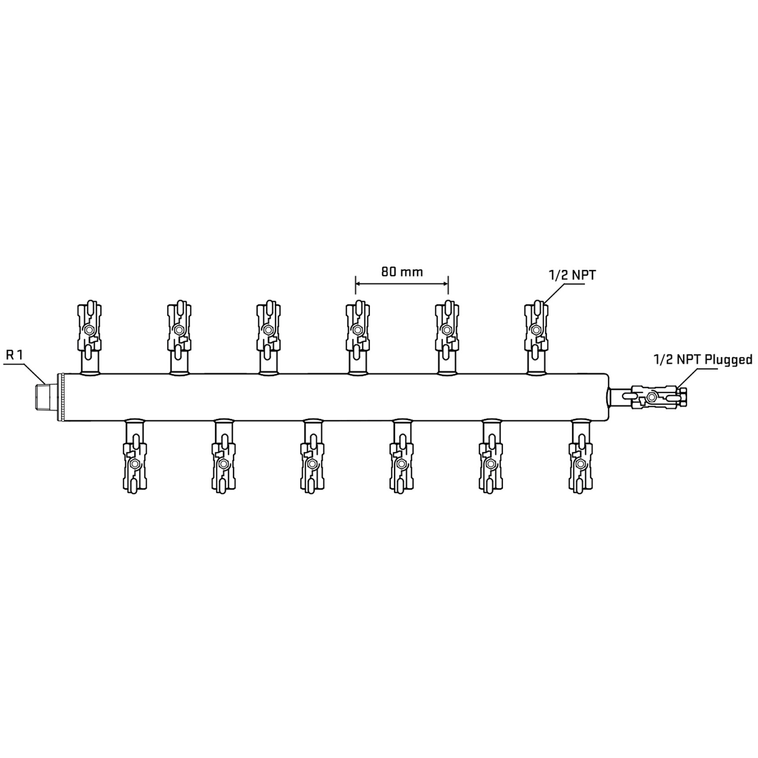 M5F2A010510 Manifolds Stainless Steel Double Sided