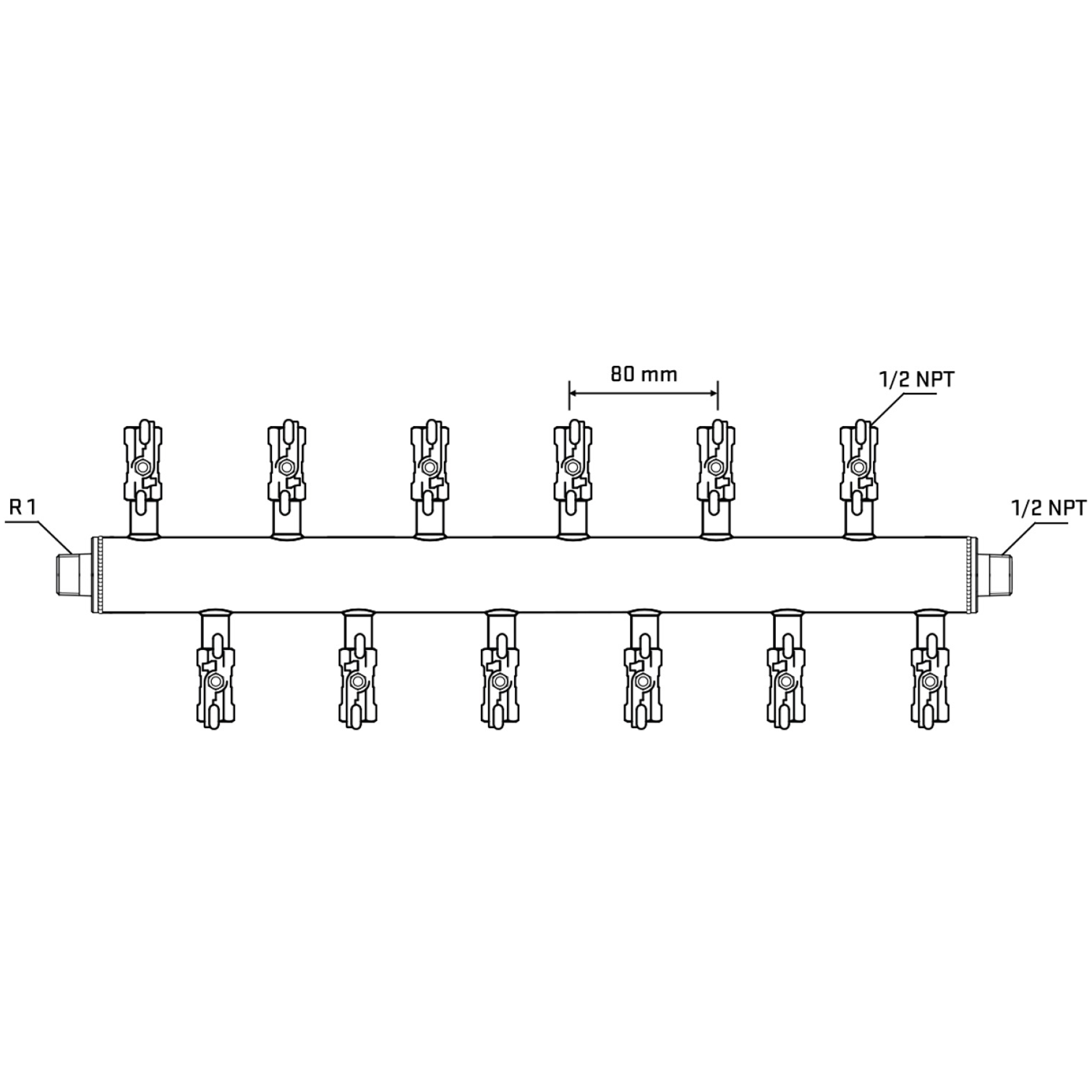 M5F2A010530 Manifolds Stainless Steel Double Sided