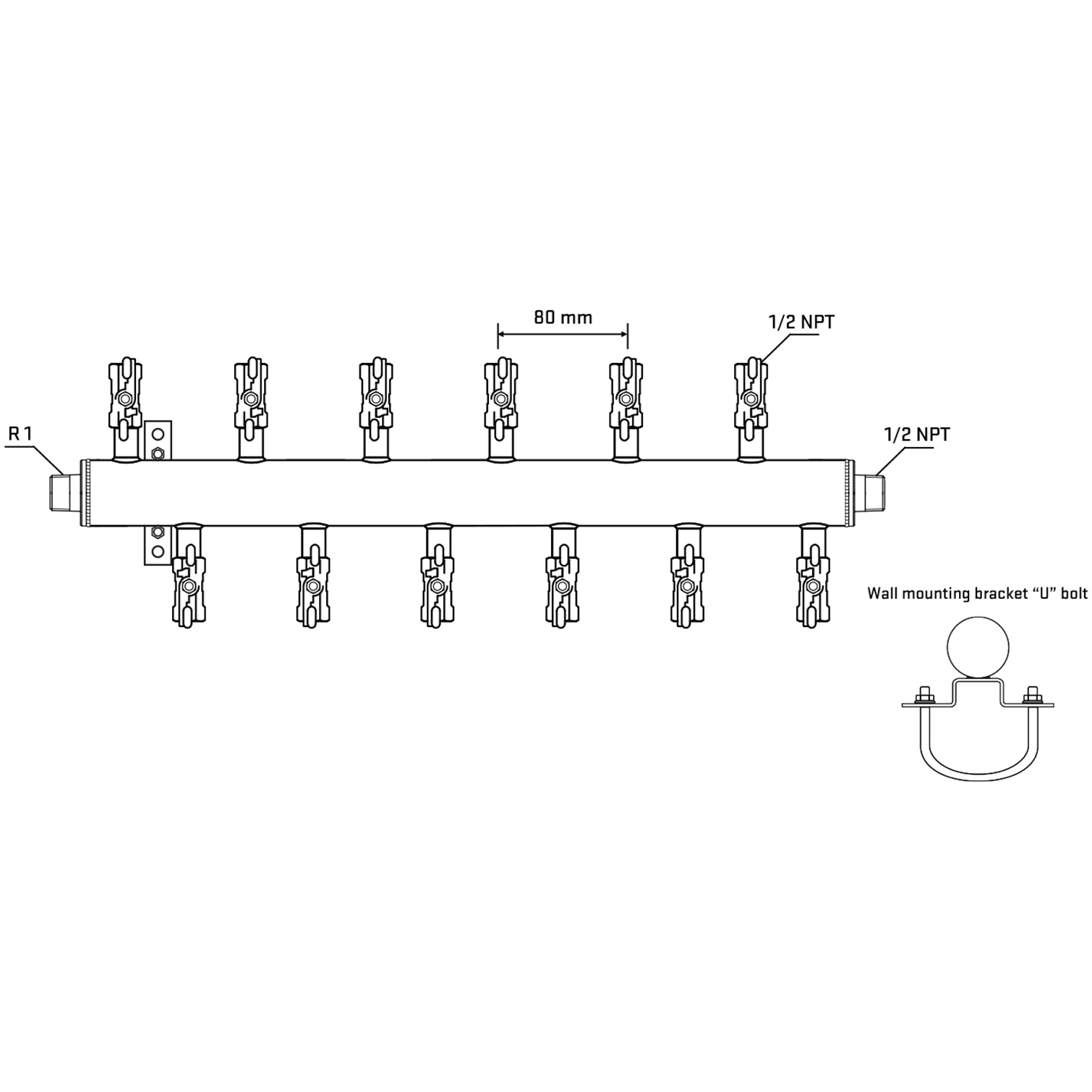 M5F2A010531 Manifolds Stainless Steel Double Sided