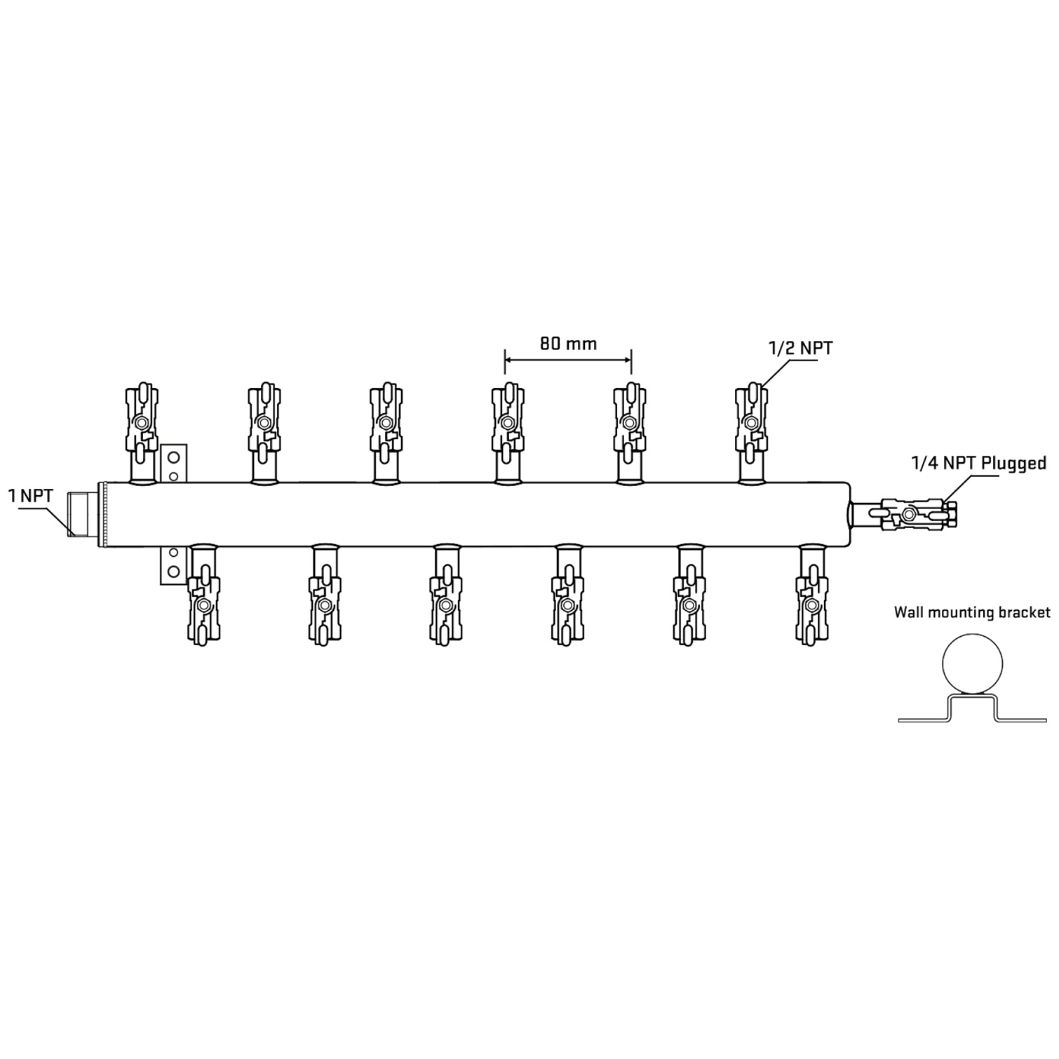 M5F2A011122 Manifolds Stainless Steel Double Sided