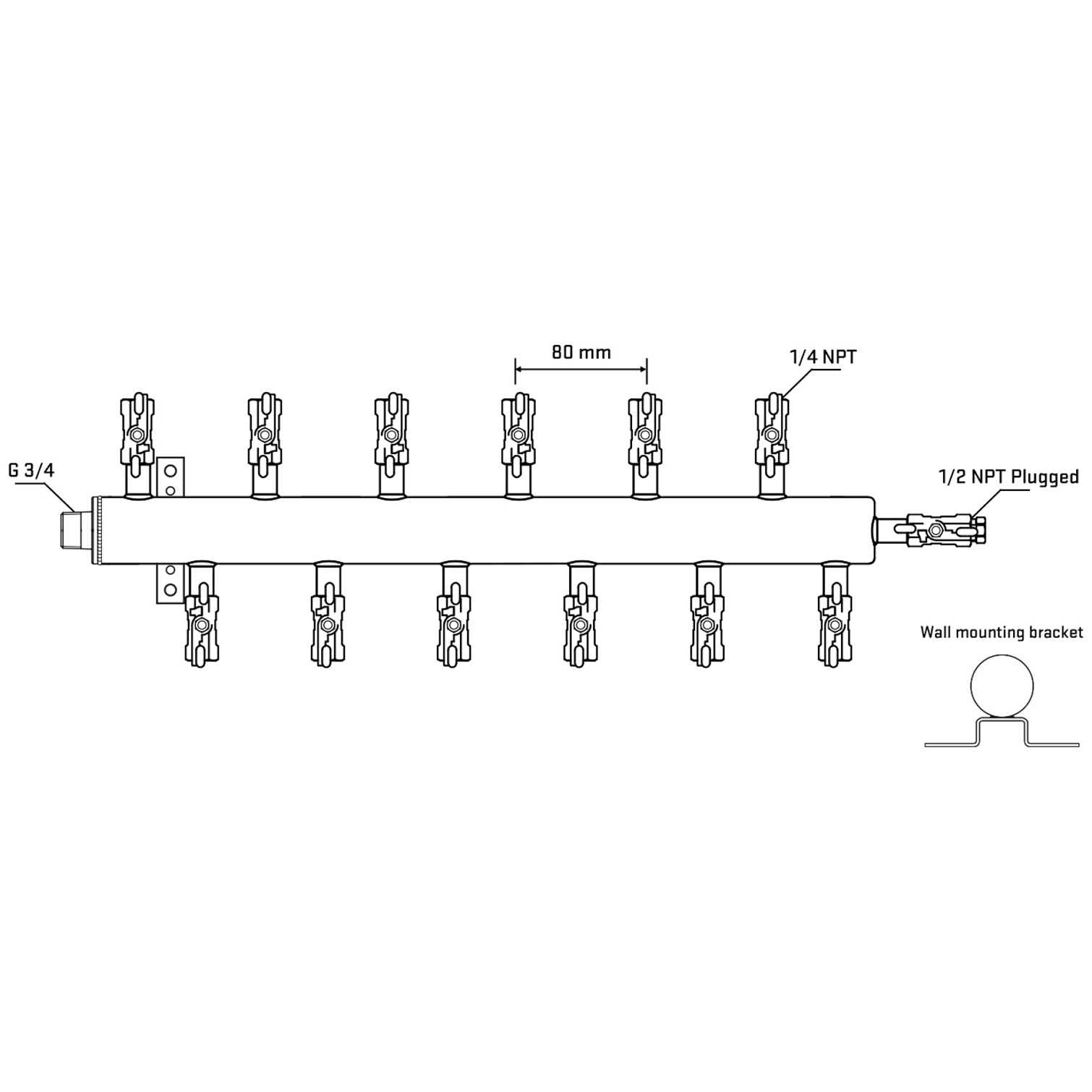 M5F2A020412 Manifolds Stainless Steel Double Sided