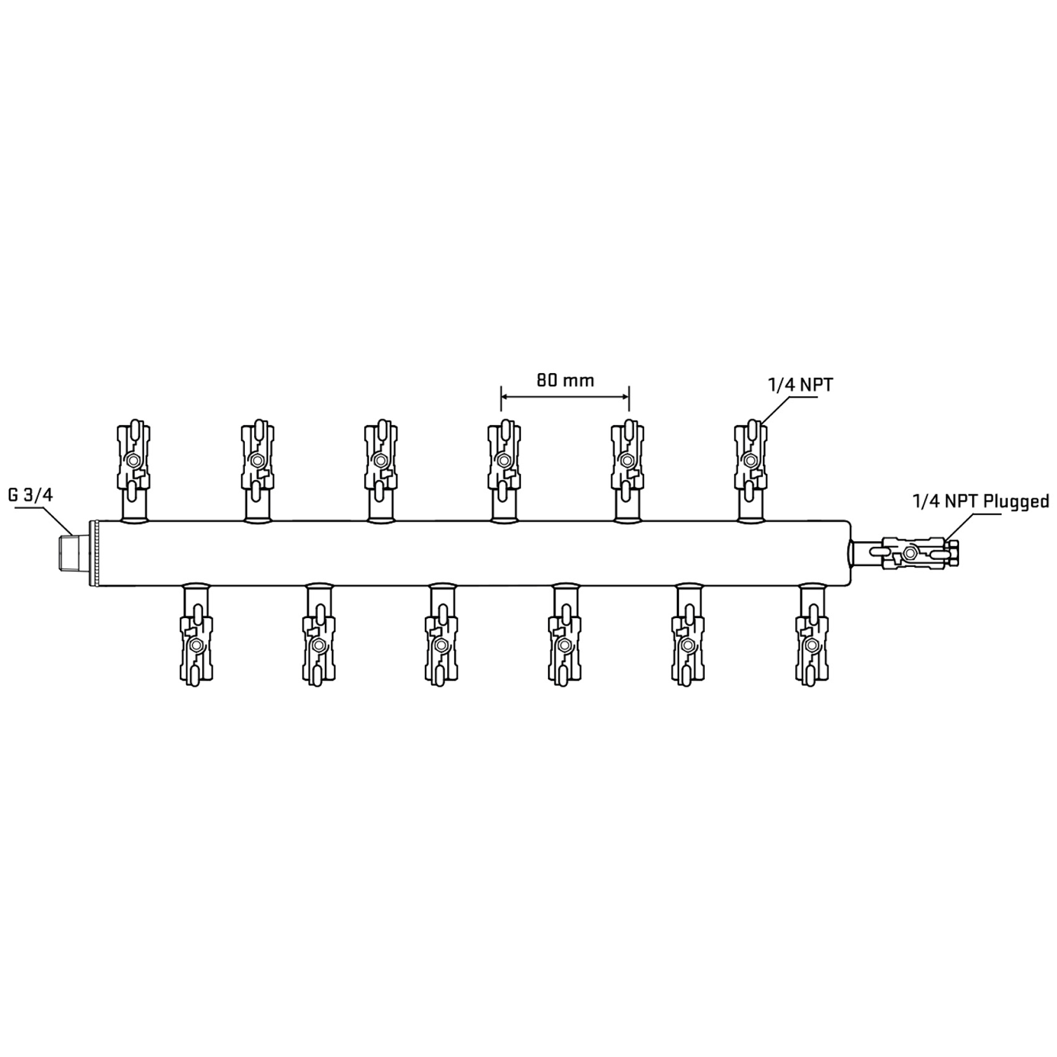 M5F2A020420 Manifolds Stainless Steel Double Sided