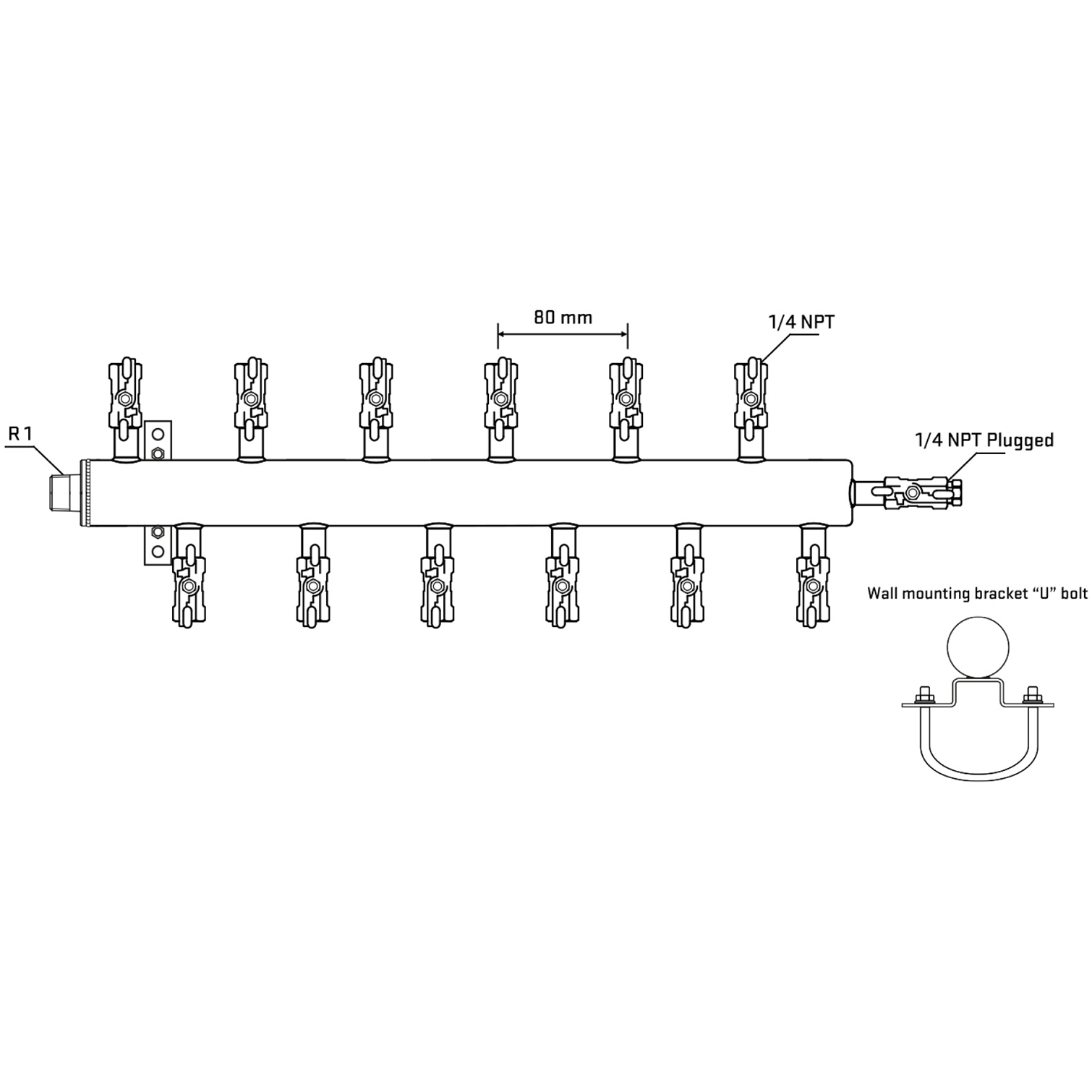 M5F2A020521 Manifolds Stainless Steel Double Sided