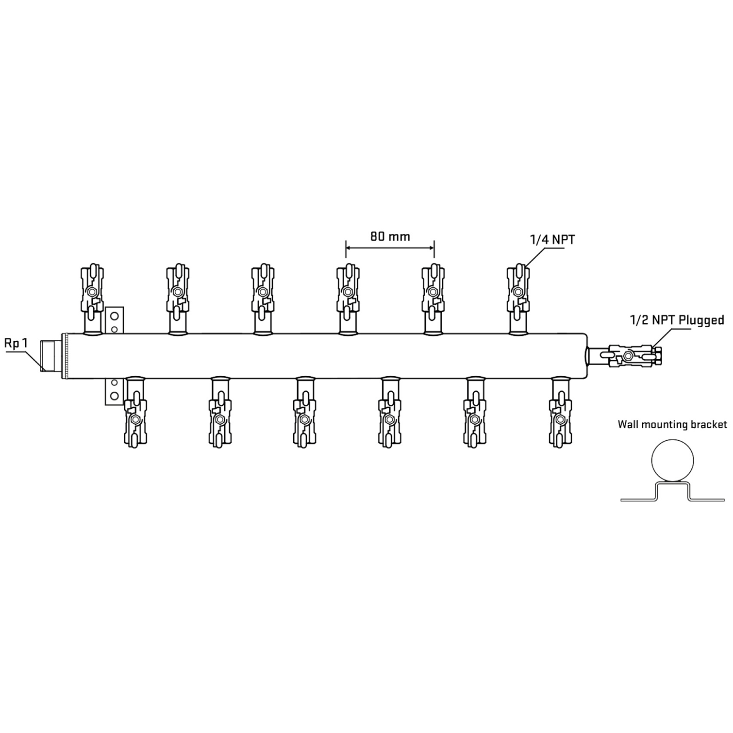 M5F2A020712 Manifolds Stainless Steel Double Sided