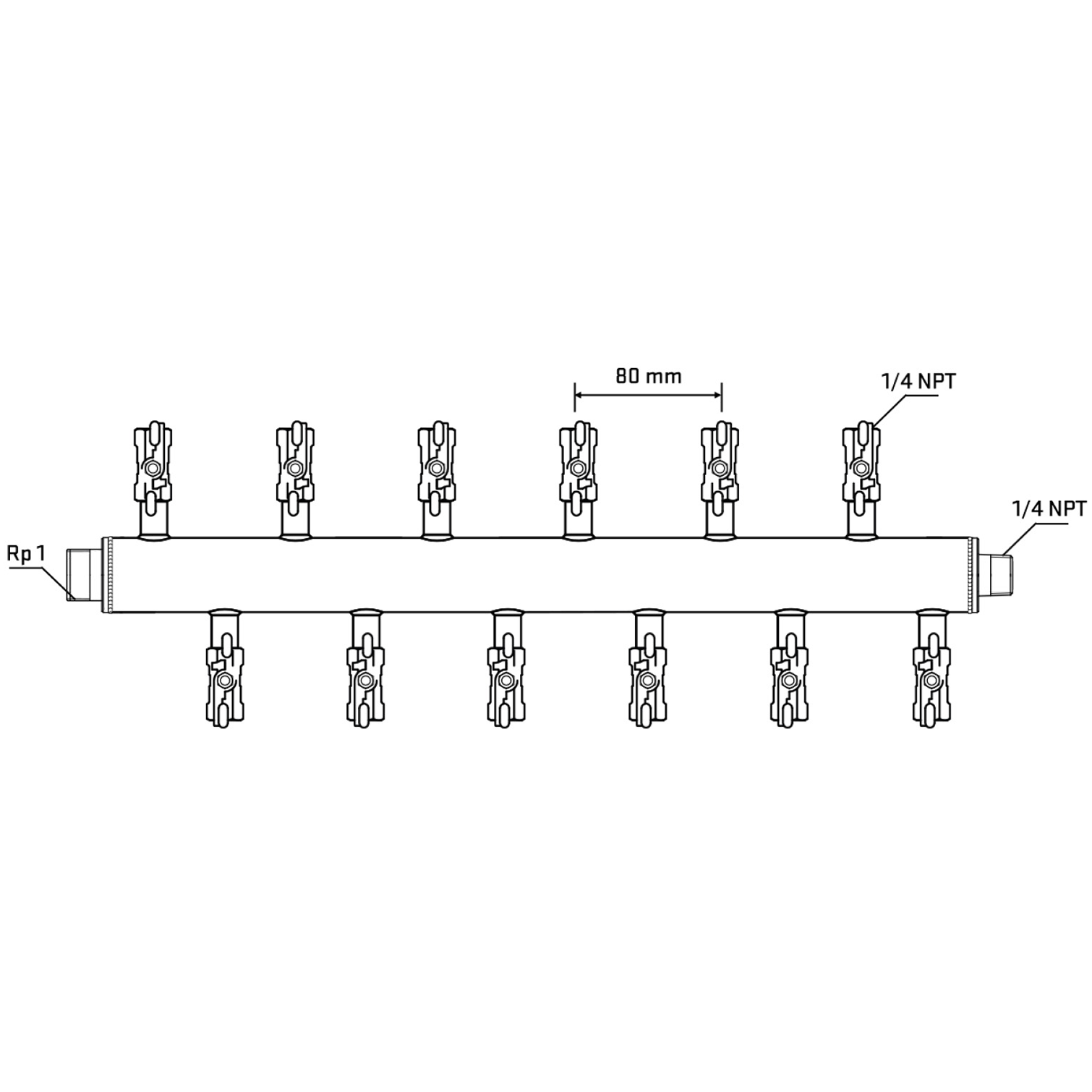 M5F2A020740 Manifolds Stainless Steel Double Sided