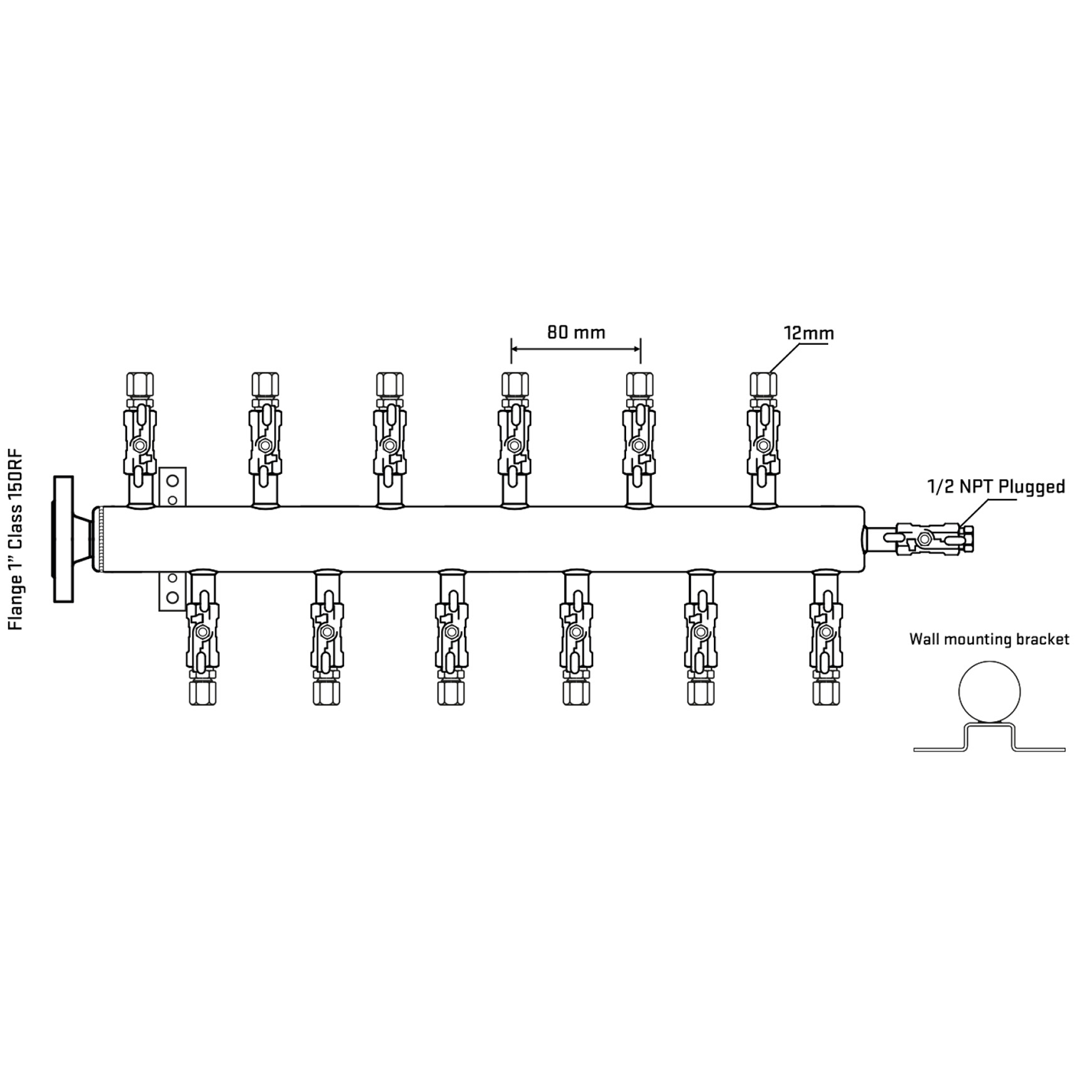 M5F2A030112 Manifolds Stainless Steel Double Sided