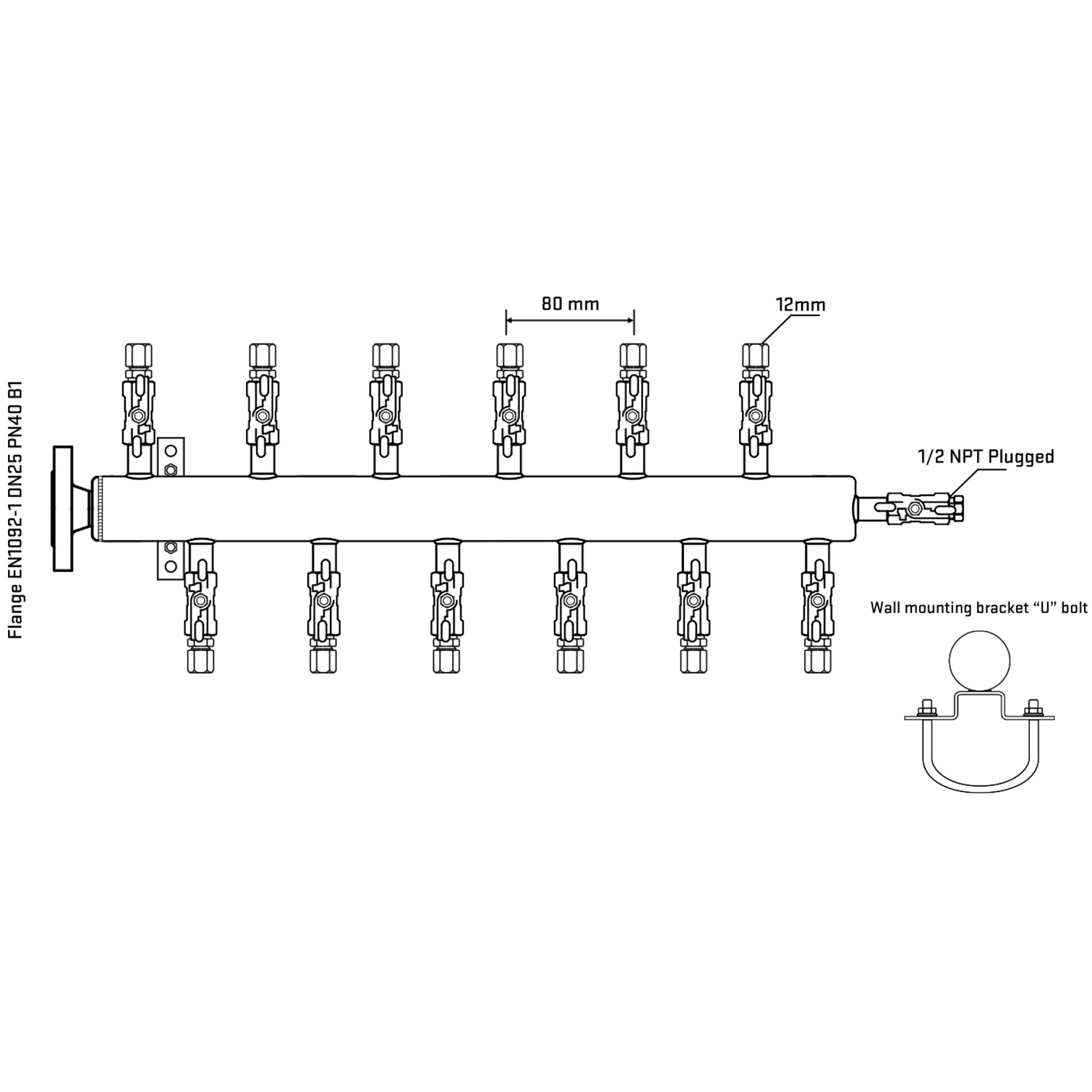 M5F2A030311 Manifolds Stainless Steel Double Sided