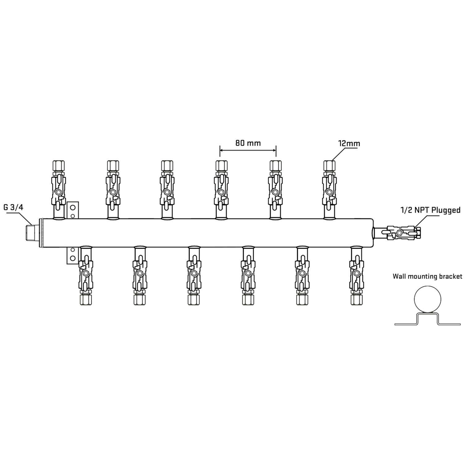 M5F2A030412 Manifolds Stainless Steel Double Sided