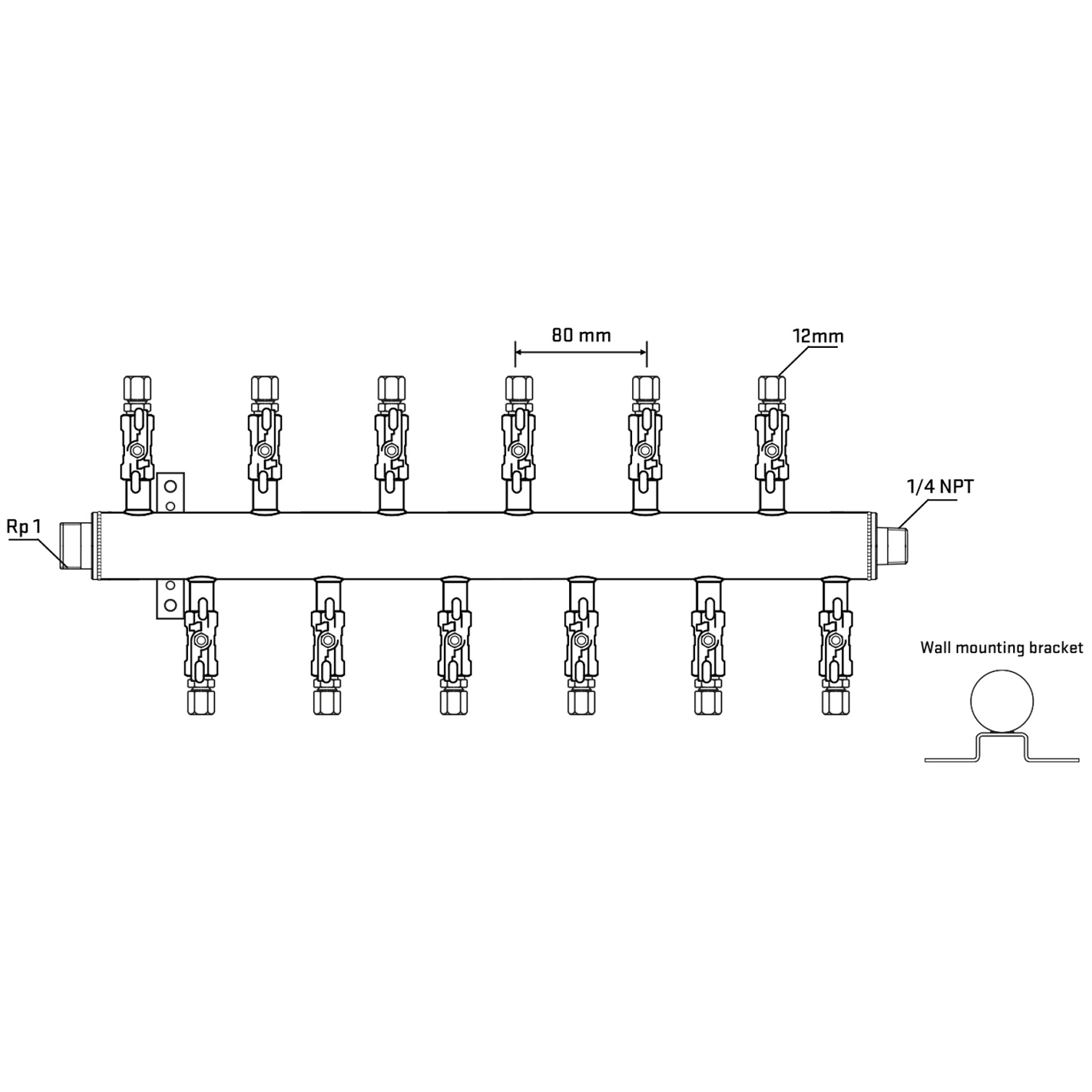 M5F2A040742 Manifolds Stainless Steel Double Sided