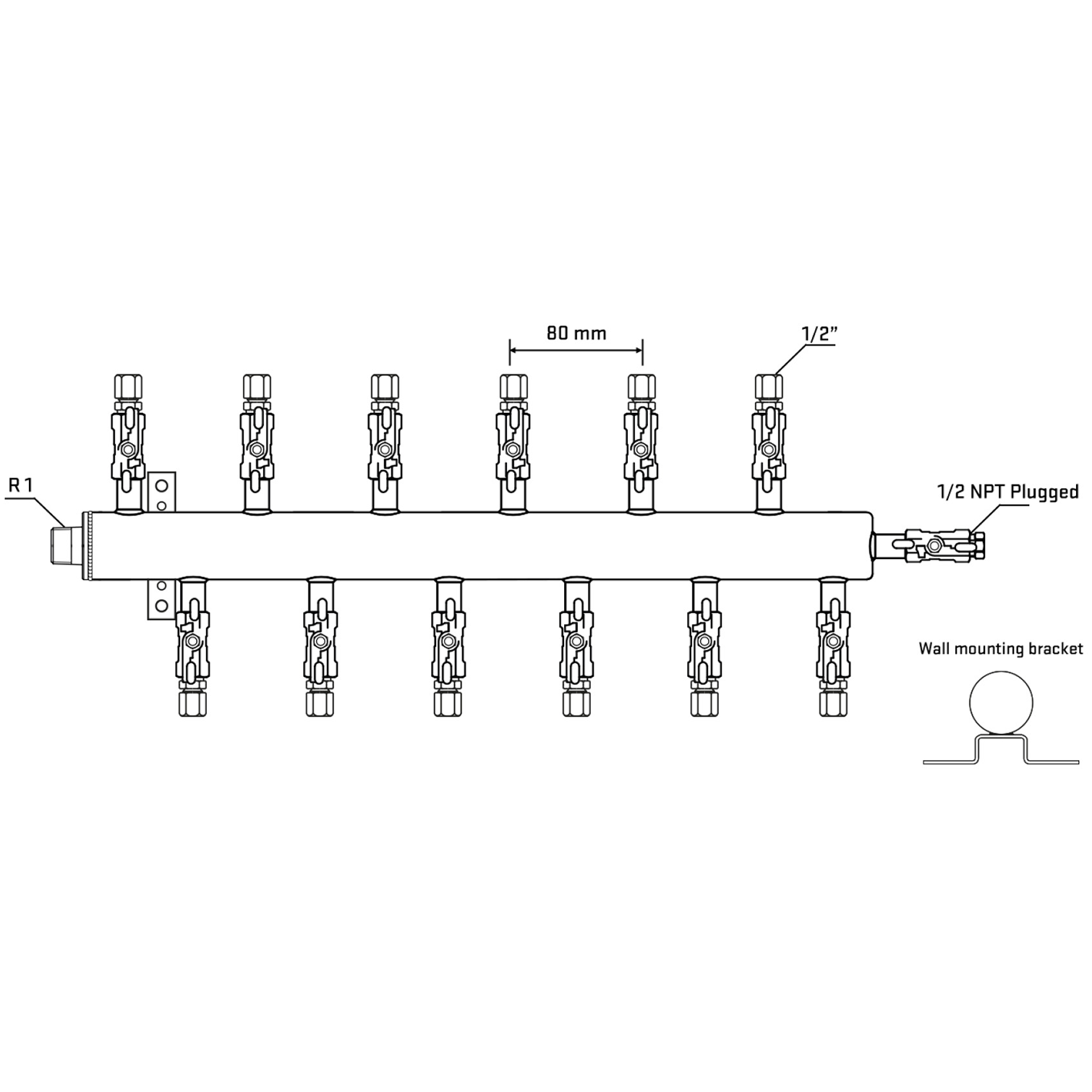 M5F2A050512 Manifolds Stainless Steel Double Sided