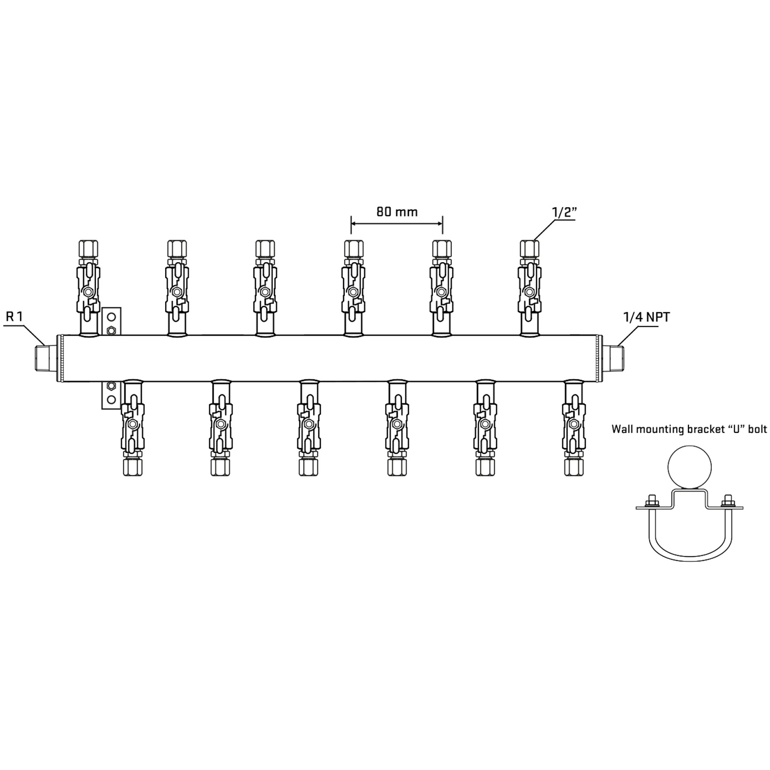 M5F2A050541 Manifolds Stainless Steel Double Sided