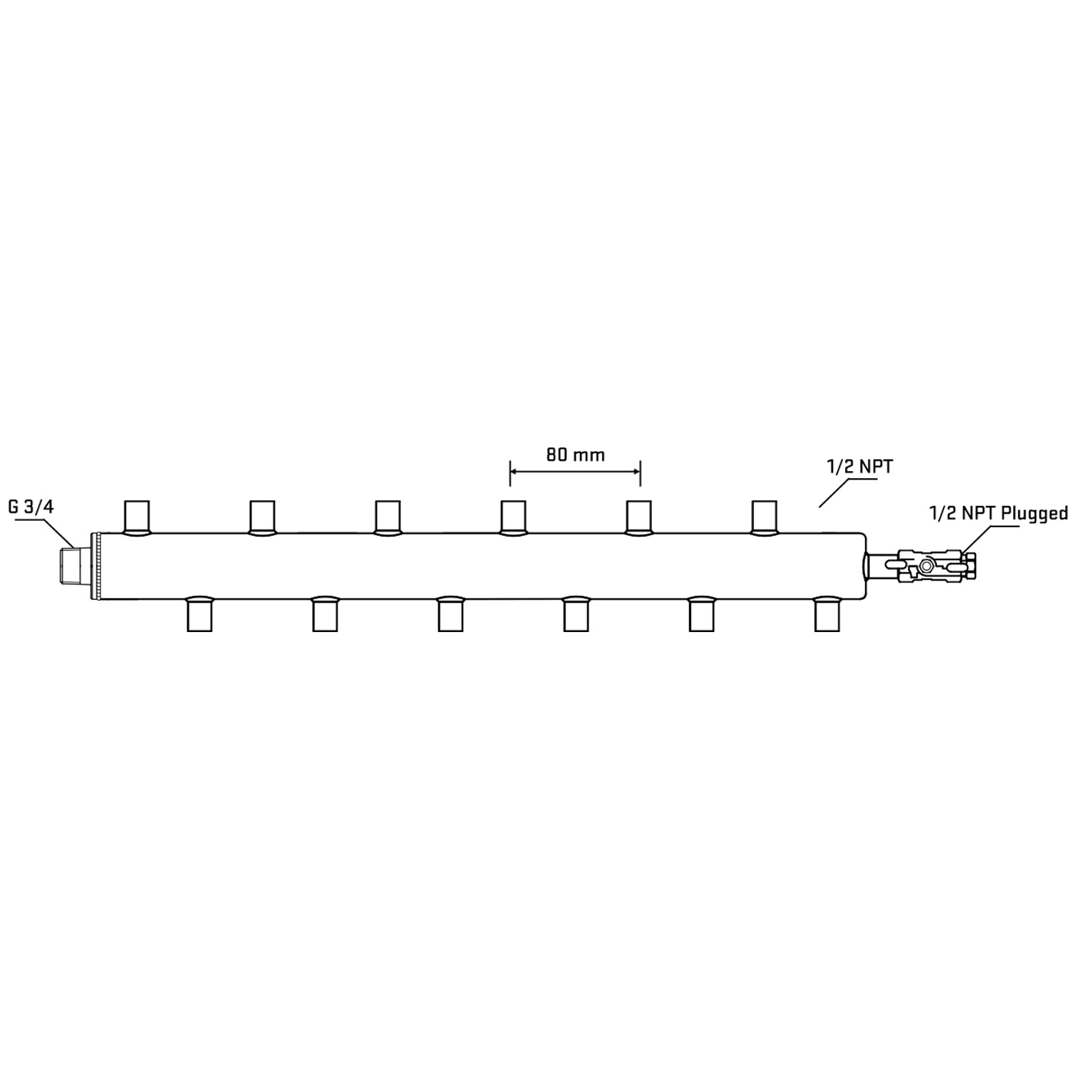 M5F2A060410 Manifolds Stainless Steel Double Sided