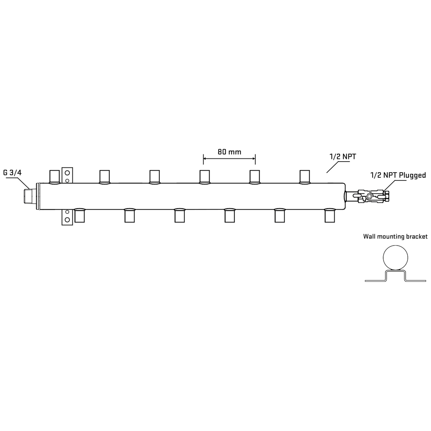 M5F2A060412 Manifolds Stainless Steel Double Sided