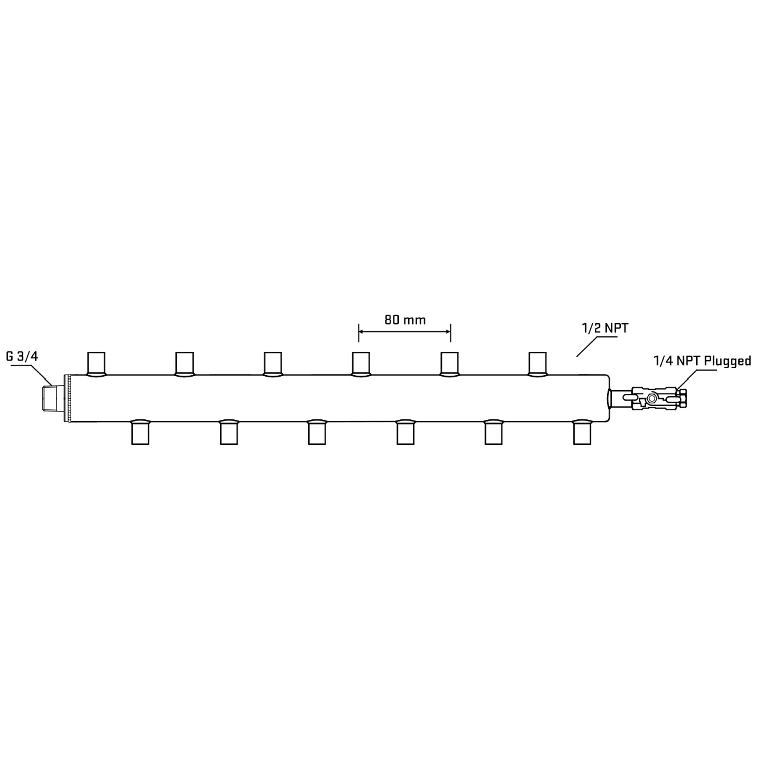 M5F2A060420 Manifolds Stainless Steel Double Sided