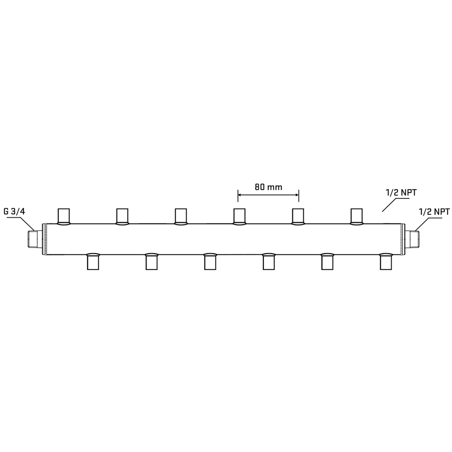 M5F2A060430 Manifolds Stainless Steel Double Sided