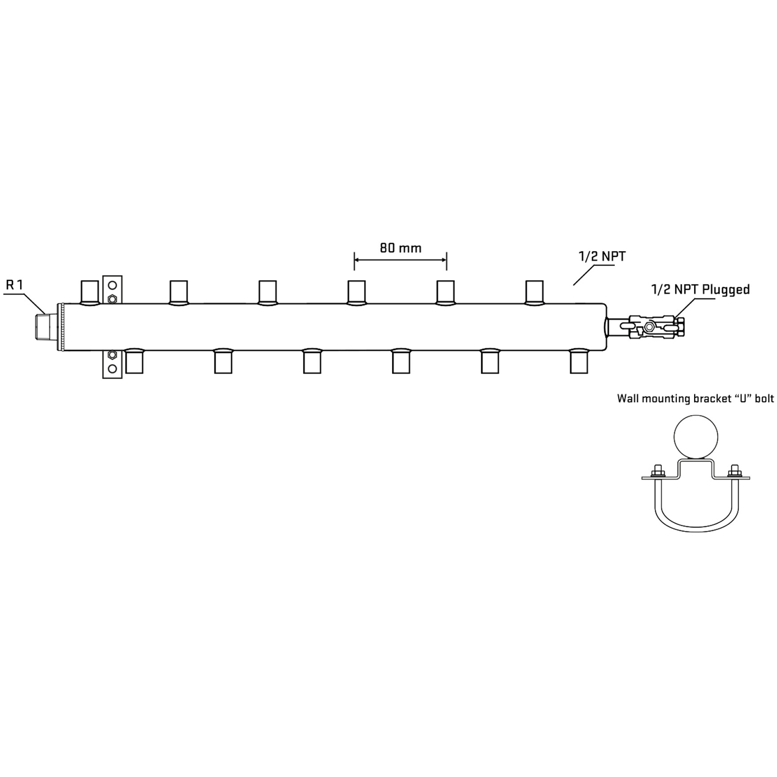 M5F2A060511 Manifolds Stainless Steel Double Sided